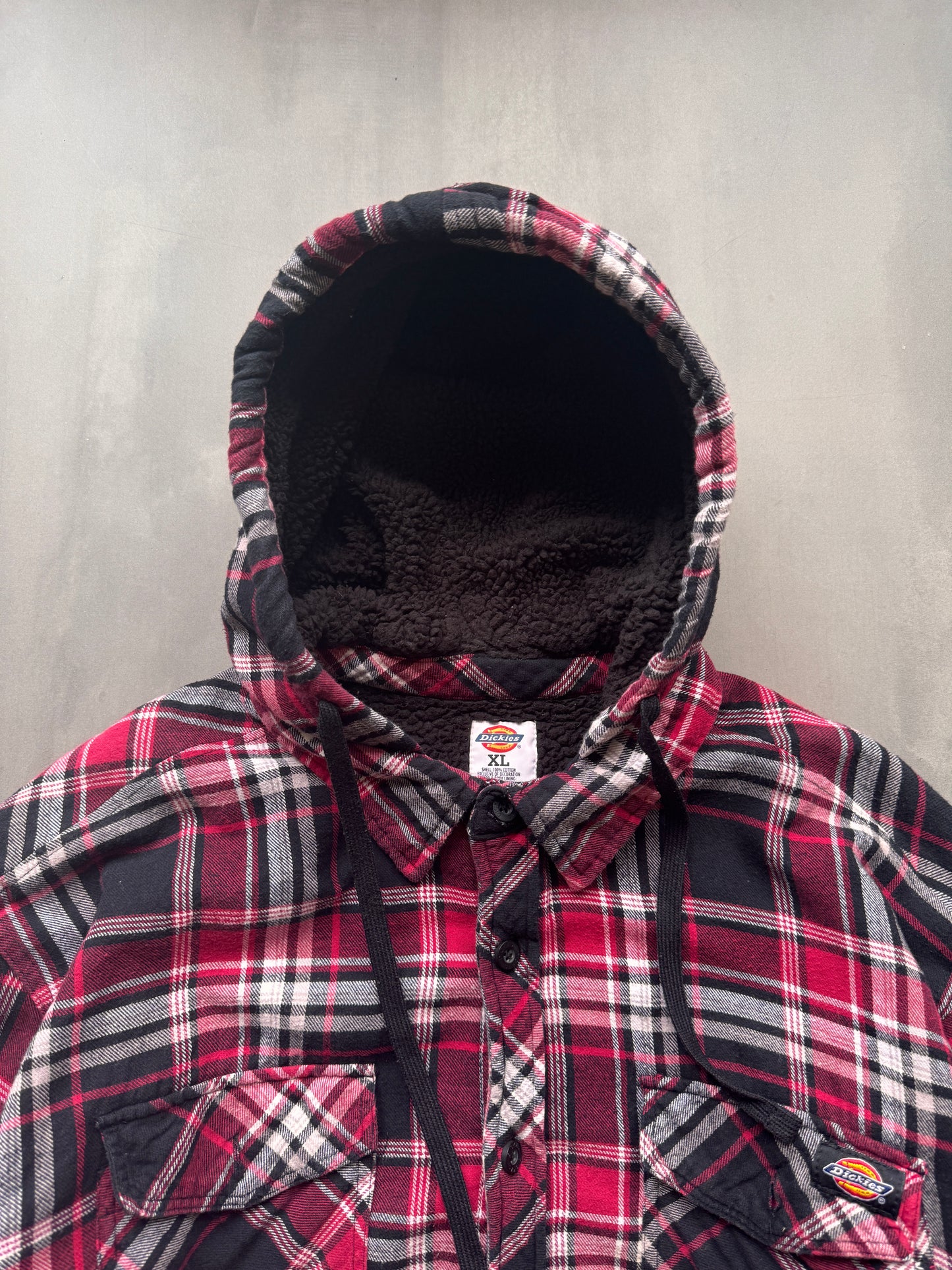 VINTAGE DICKIES SHERPA LINED FLANNEL JACKET - L