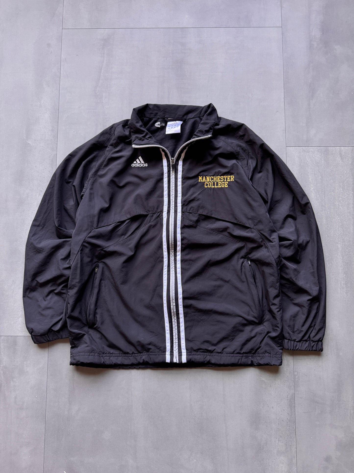 VINTAGE ADIDAS 'MANCHESTER COLLEGE' TRACK JACKET - M