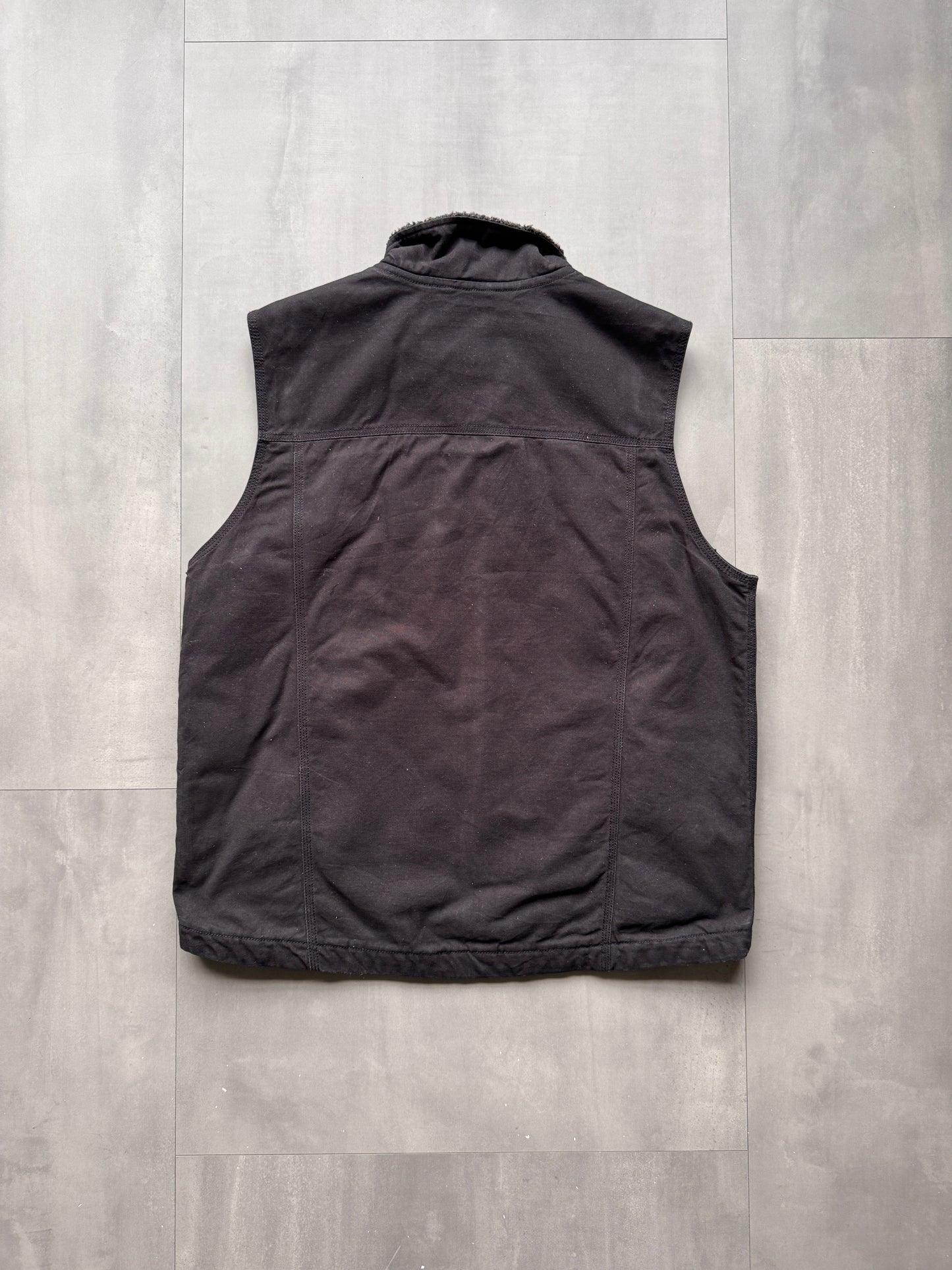 VINTAGE DRI-DUCK SHERPA LINED GILET - LARGE