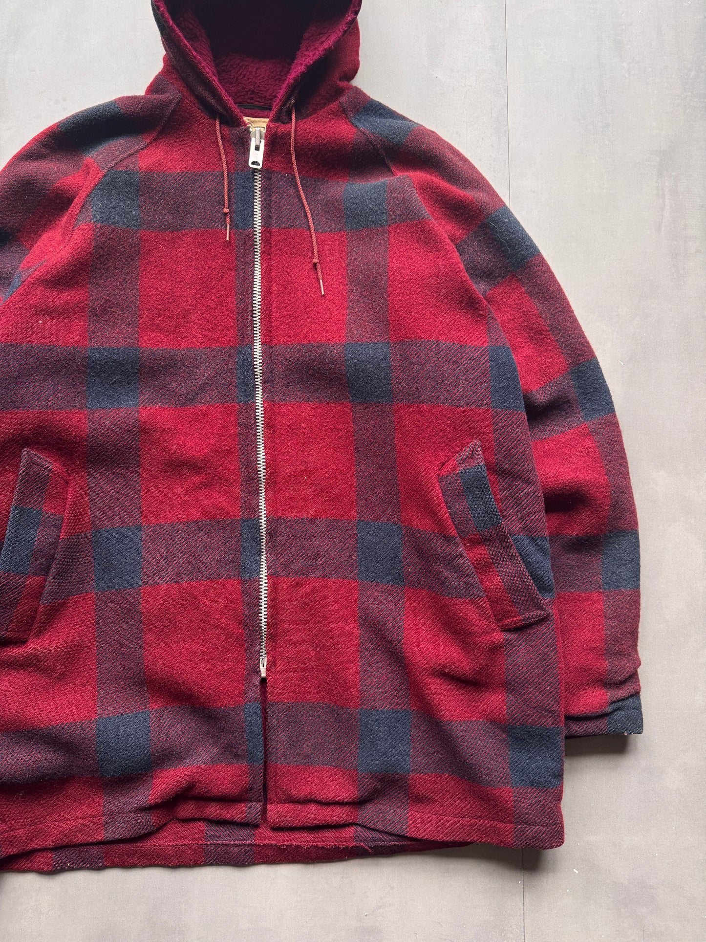 VINTAGE WOOLRICH PLAID FLANNEL ZIP UP JACKET - L