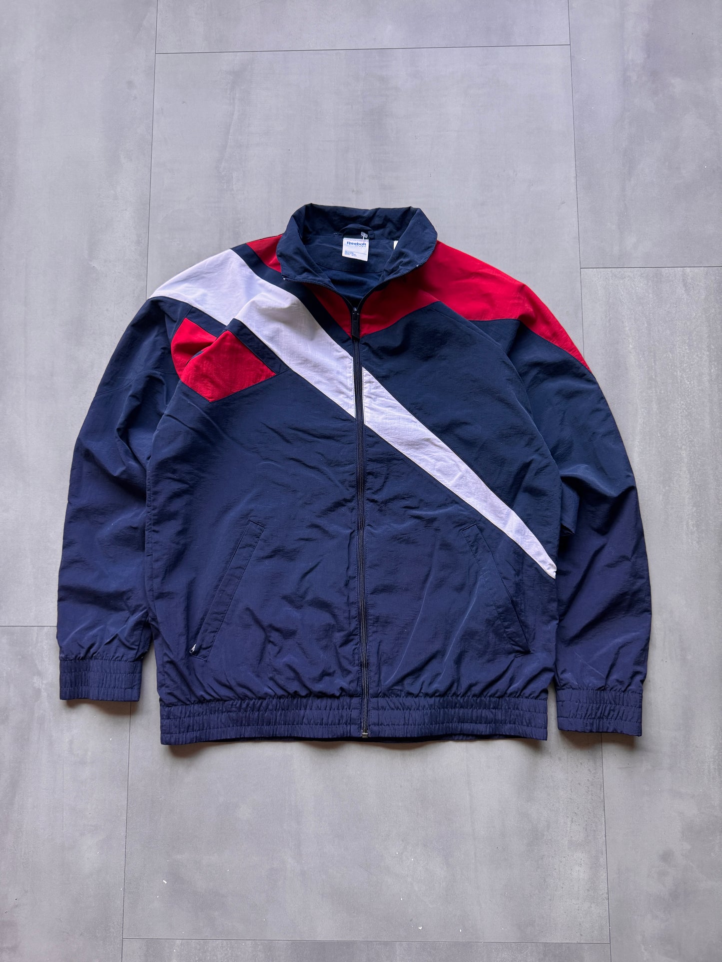 VINTAGE REEBOK MULTI COLOR TRACK JACKET - M