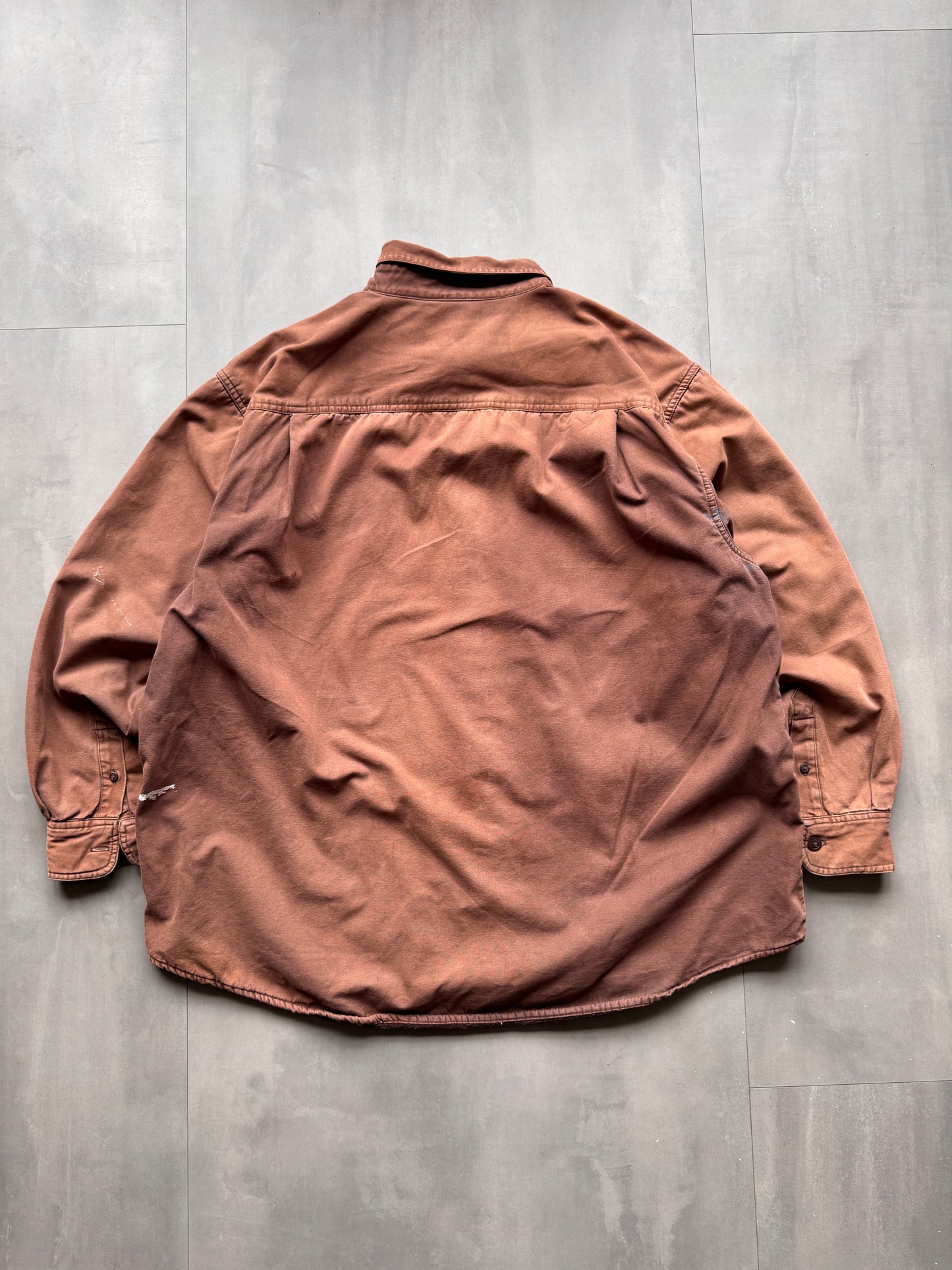 VINTAGE FLEECE LINED BROWN WORKWEAR JACKET - XXL