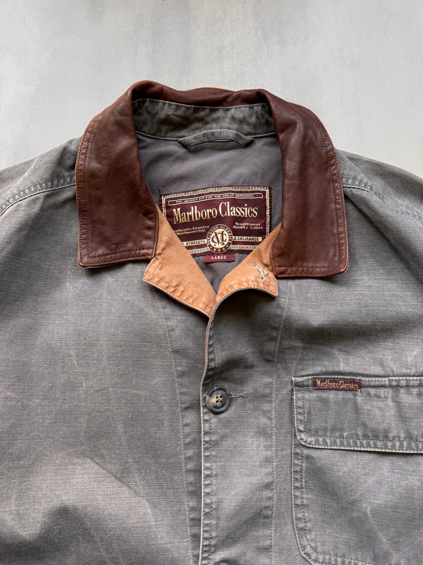 VINTAGE MARLBORO CLASSICS GREY JACKET - L