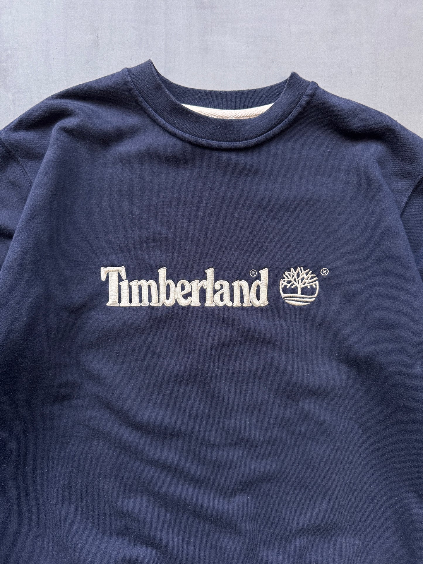 VINTAGE TIMBERLAND NAVY SWEATER - SMALL