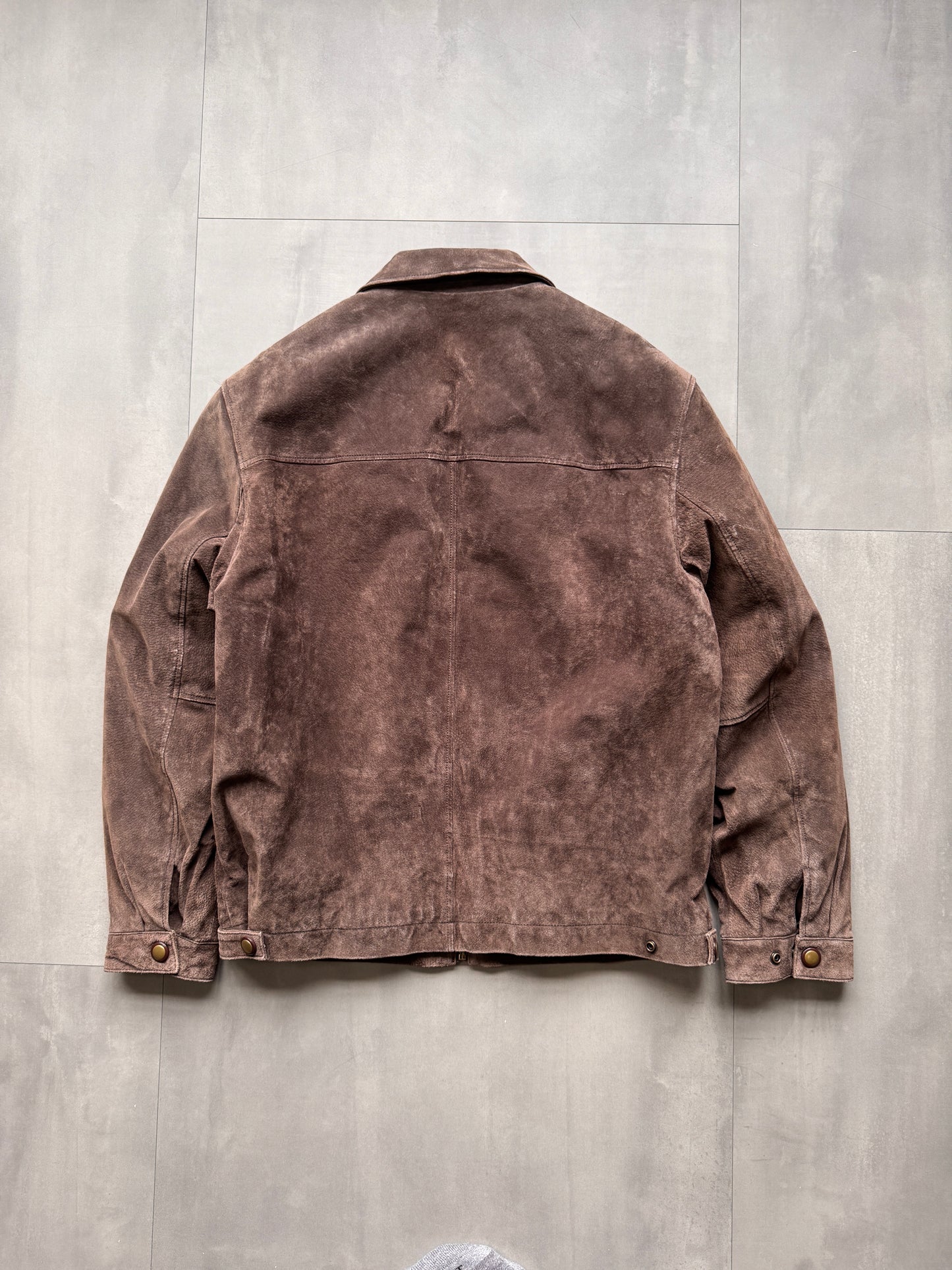 VINTAGE BROWN SUEDE LEATHER JACKET - LARGE