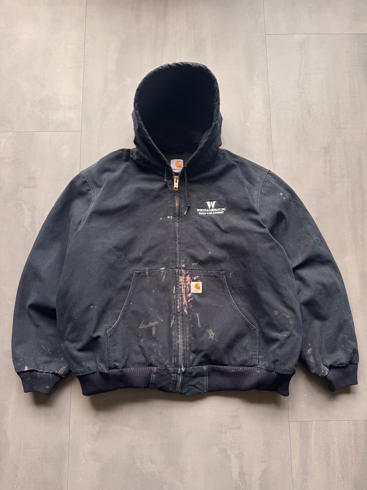 VINTAGE CARHARTT BLACK ACTIVE JACKET - XL
