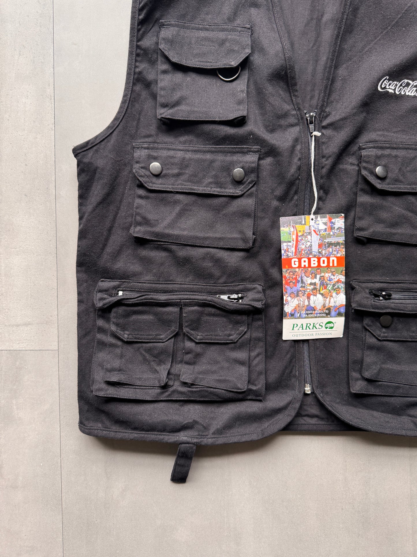 COCA COLA BLACK FISHERMEN GILET - LARGE