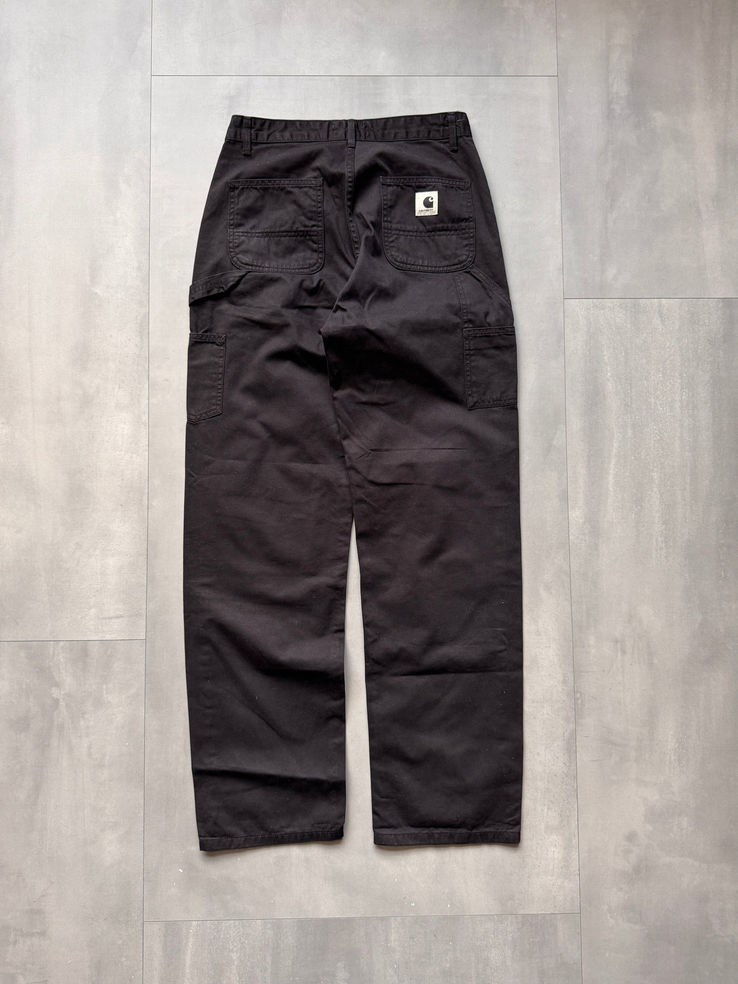 CARHARTT WIP BLACK CARPENTER PANTS - 25