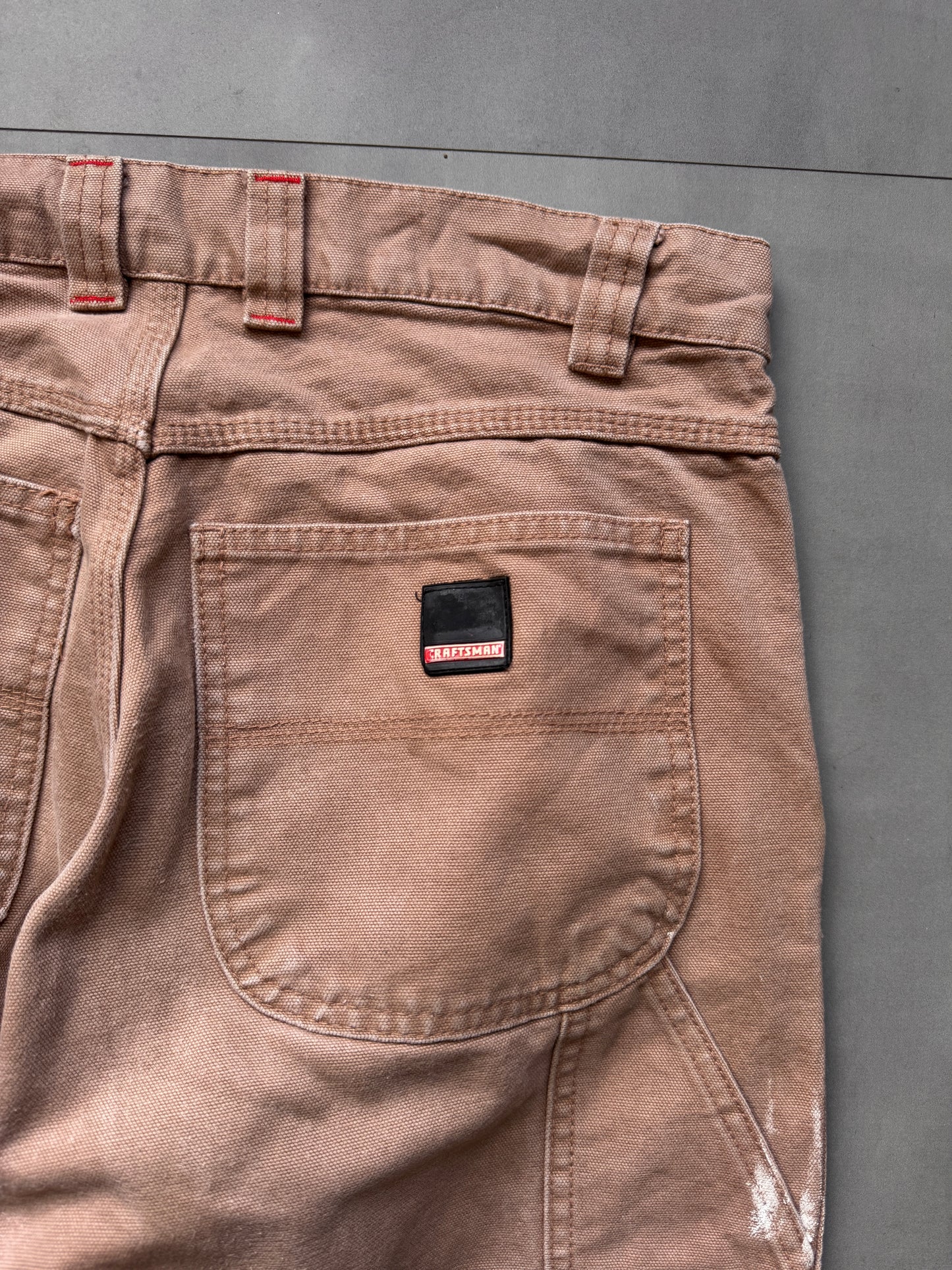VINTAGE CRAFTSMAN LIGHT BROWN CARPENTER PANTS - 32