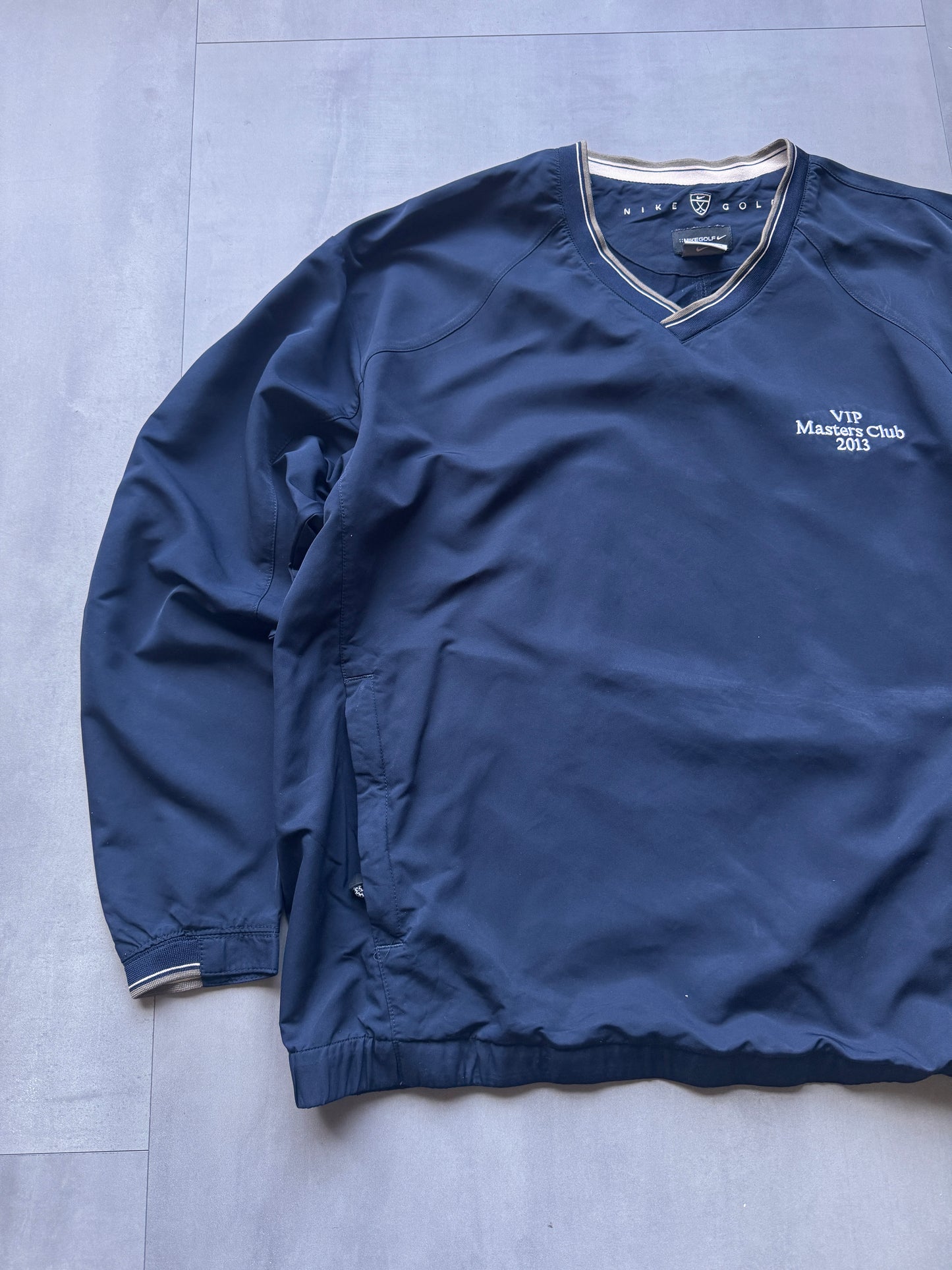 VINTAGE NIKE GOLF VIP MASTERS 2013 NAVY WINDBREAKER - XL