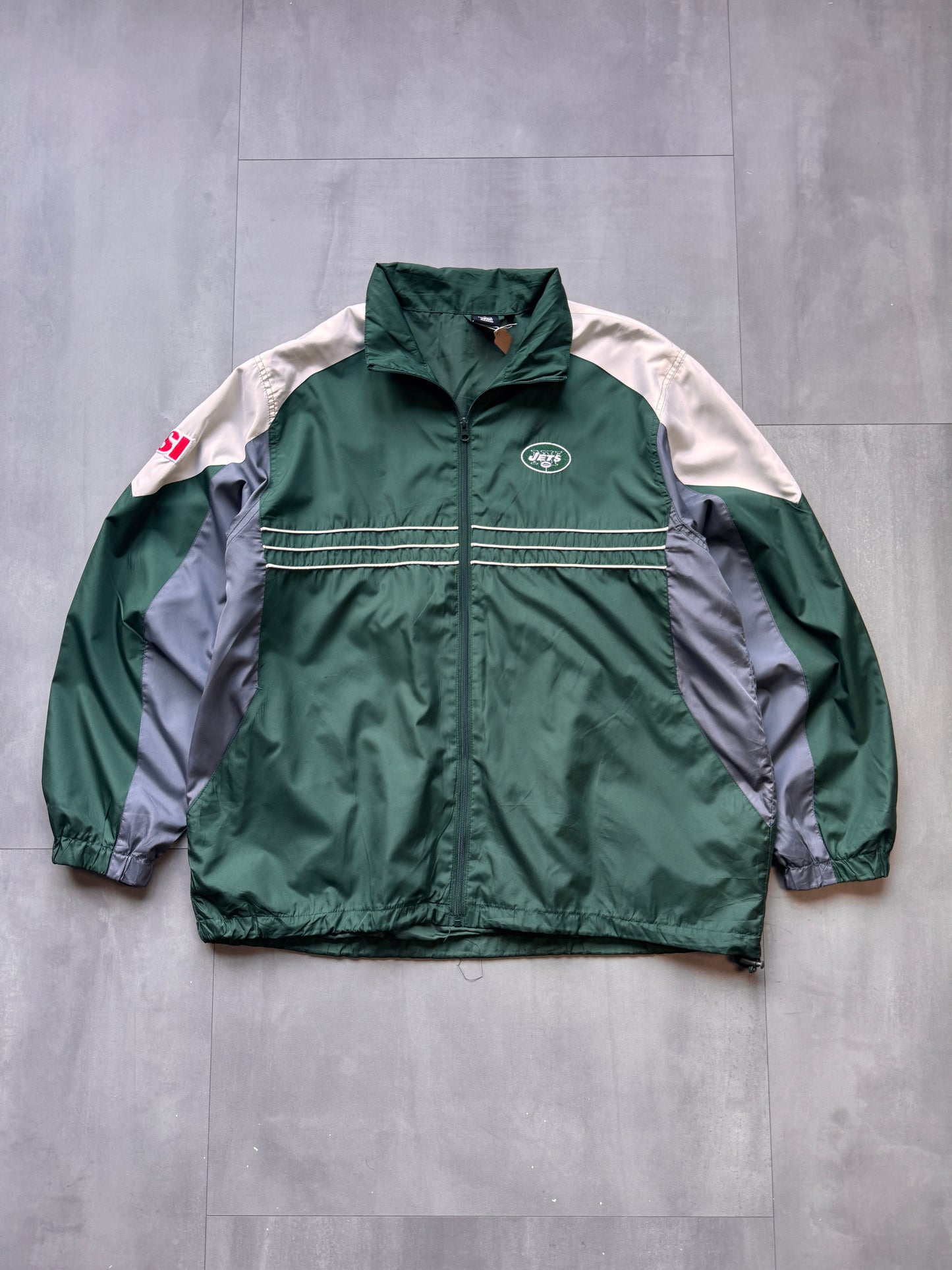 VINTAGE NFL NEW YORK JETS TRACK JACKET - XL