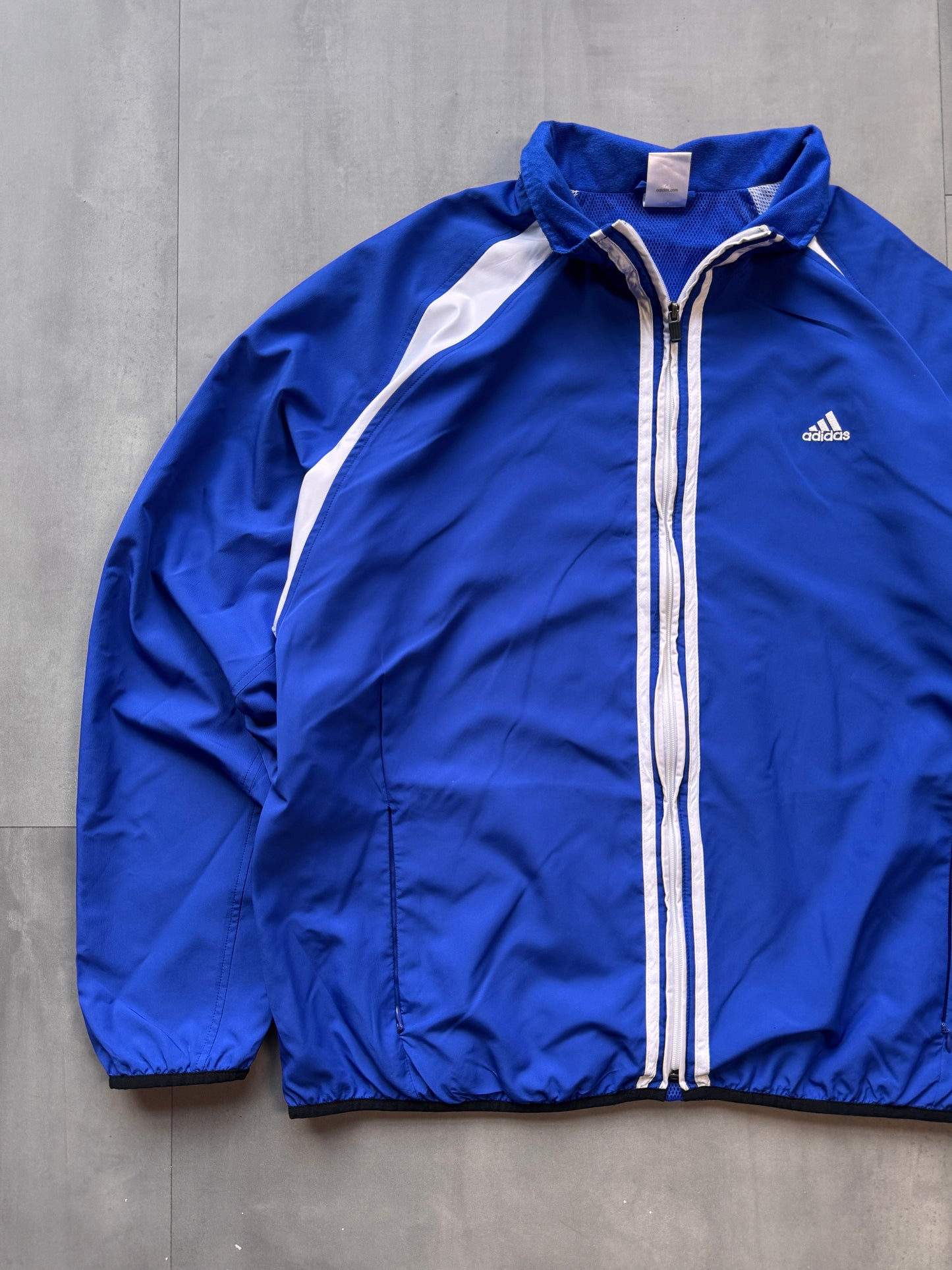 VINTAGE ADIDAS BLUE TRACK JACKET - XL