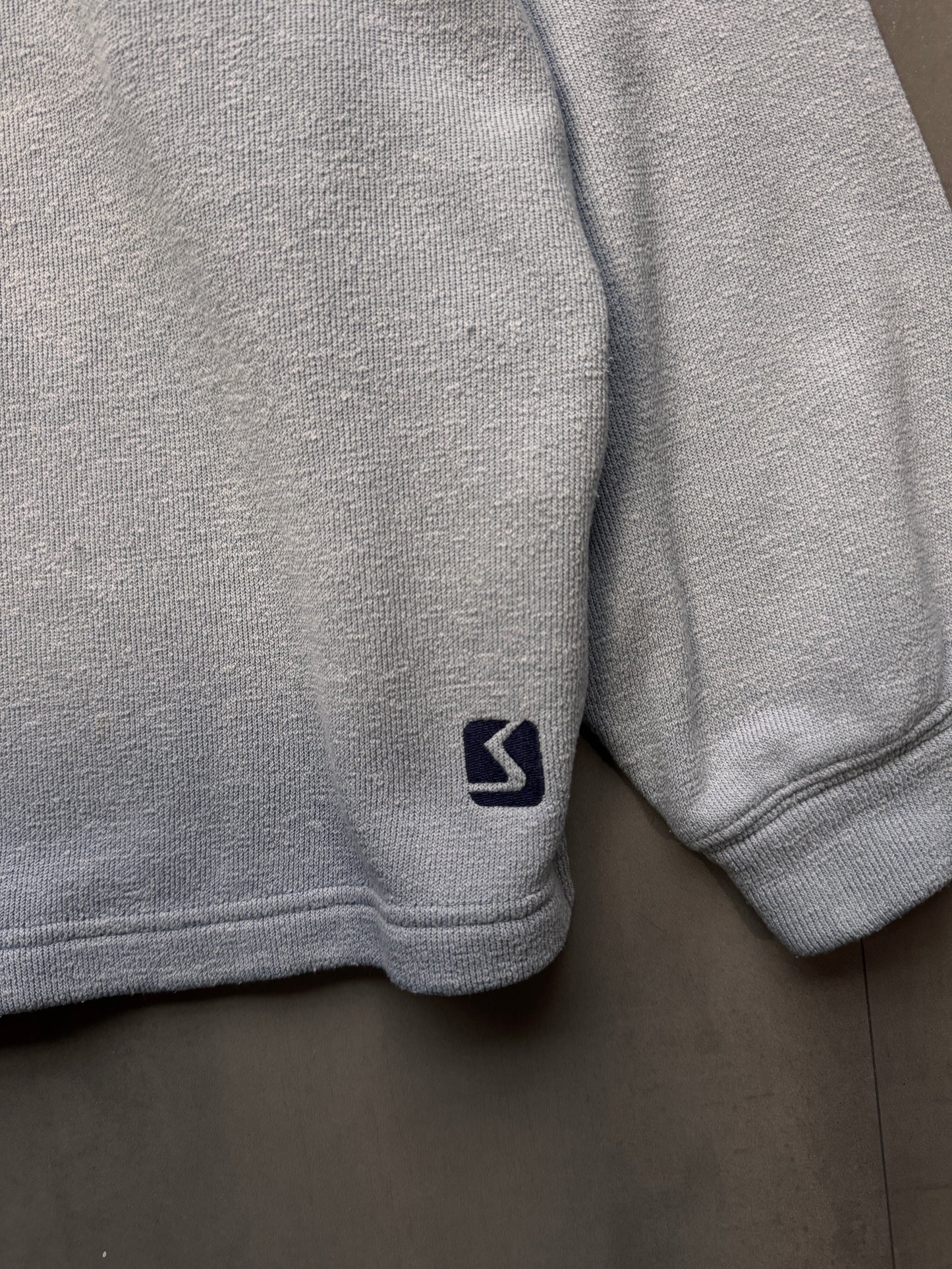 VINTAGE SCHOTT NYC LIGHT BLUE V-NECK SWEATER - LARGE