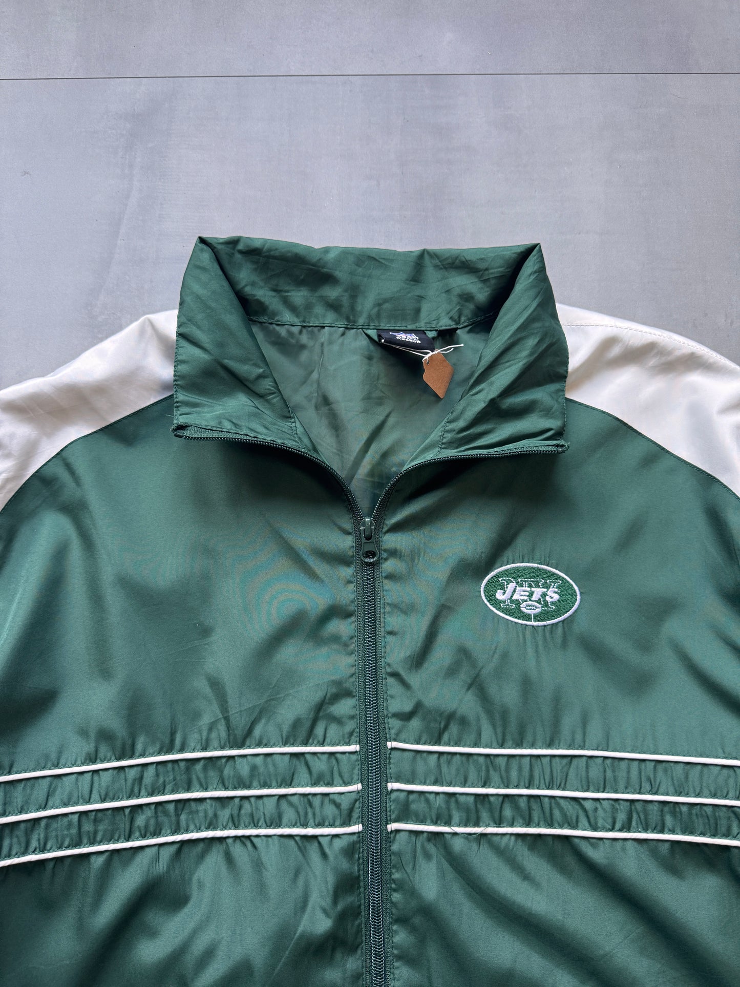 VINTAGE NFL NEW YORK JETS TRACK JACKET - XL
