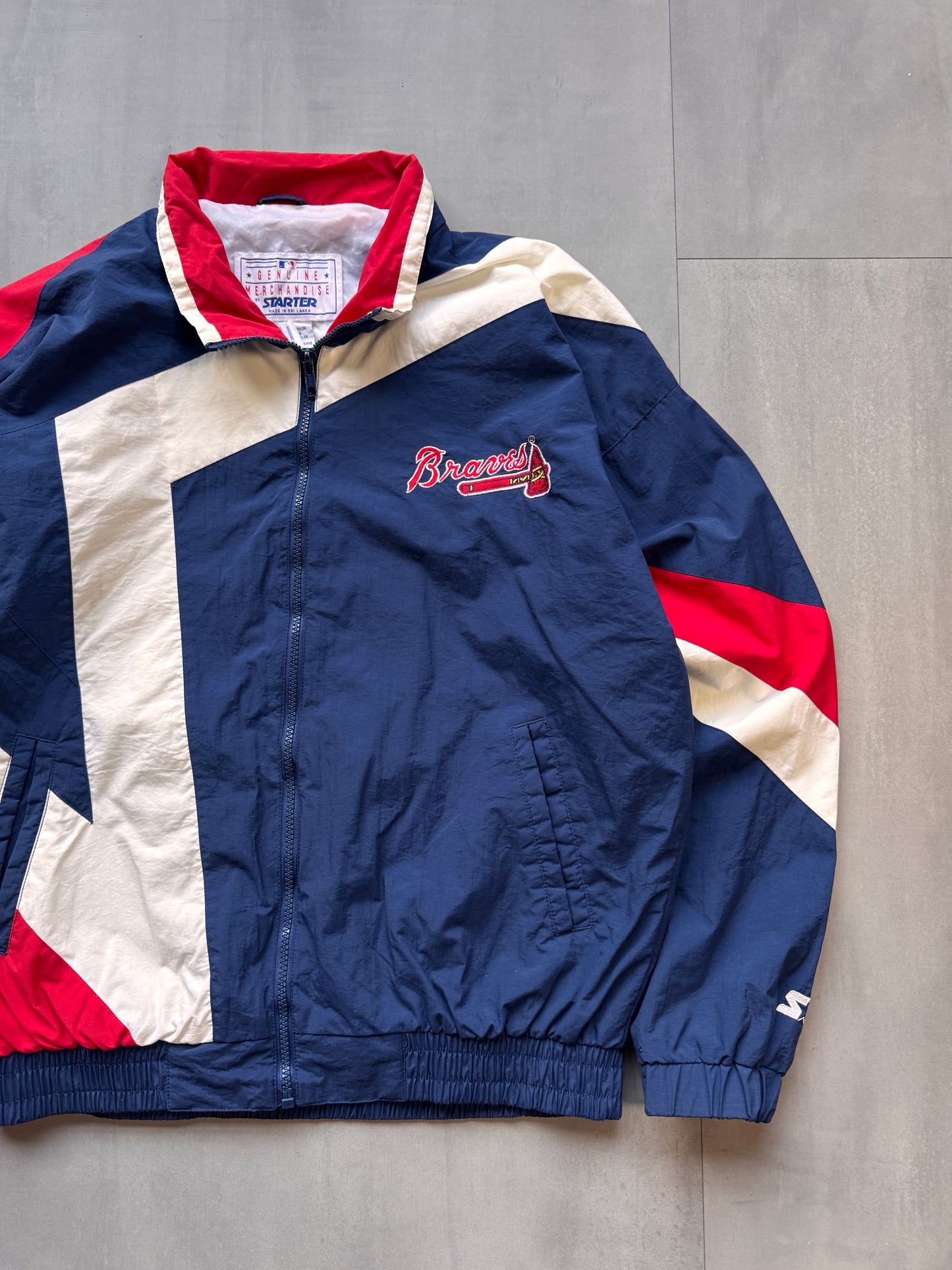 VINTAGE MLB STARTER ATLANTA BRAVES TRACK JACKET - MEDIUM