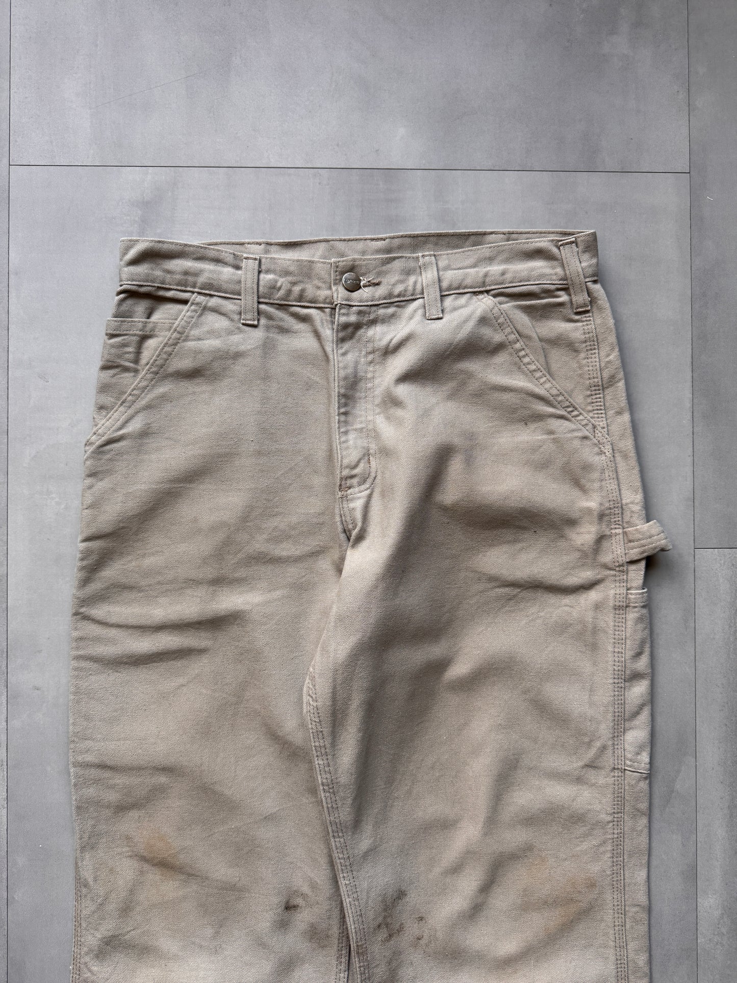 VINTAGE CARHARTT TAUPE CARPENTER PANTS - 32