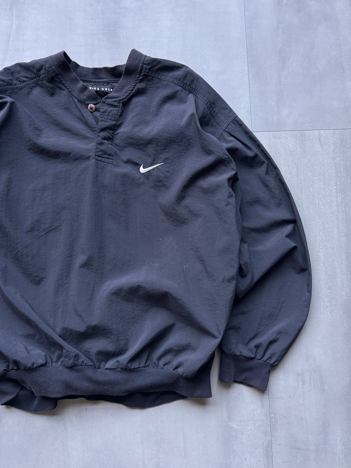 VINTAGE NIKE GOLF BLACK WINDBREAKER - L