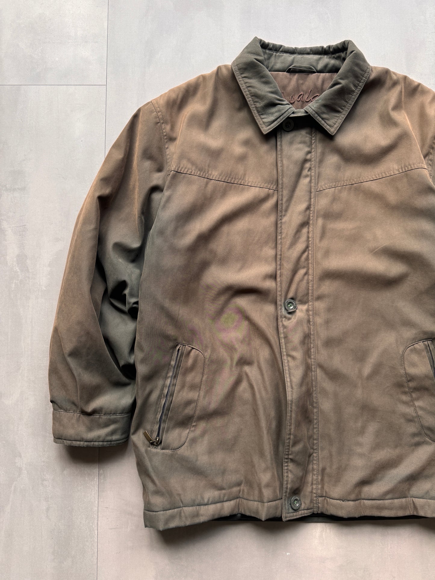 VINTAGE FADED BROWN/GREEN TRENCHCOAT - M