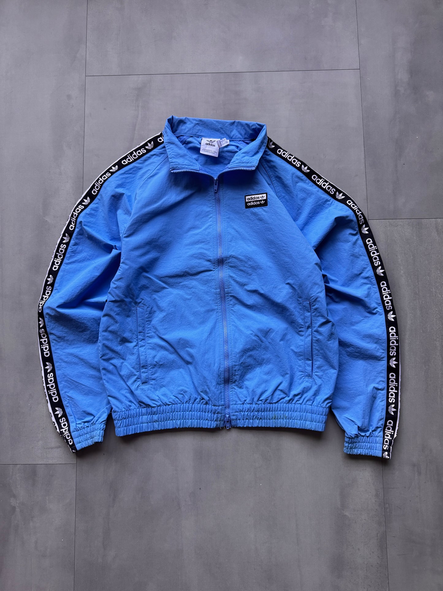 VINTAGE ADIDAS LIGHT BLUE TRACK JACKET - S