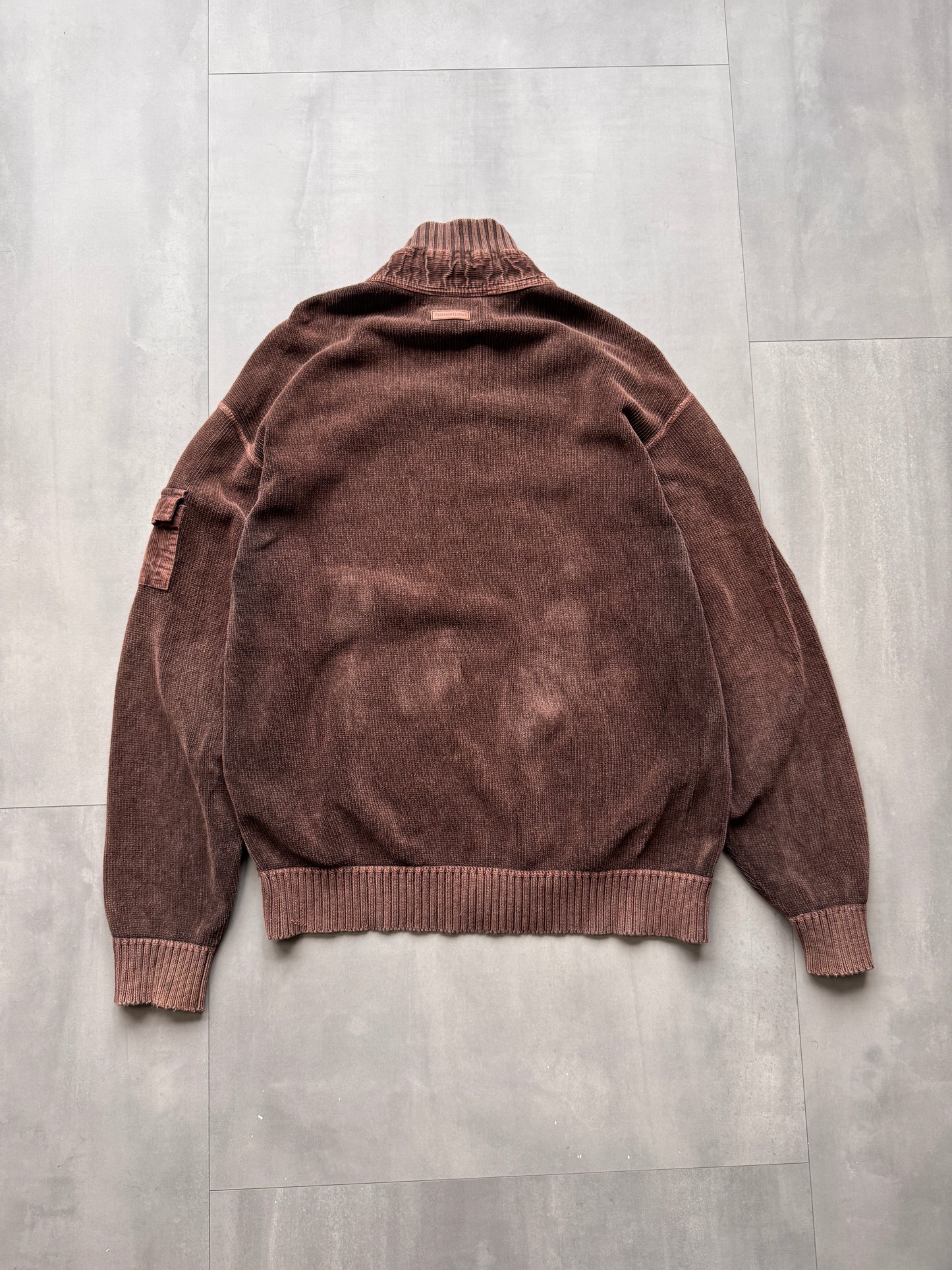 VINTAGE MARLBORO CLASSICS BROWN KNIT JUMPER - LARGE