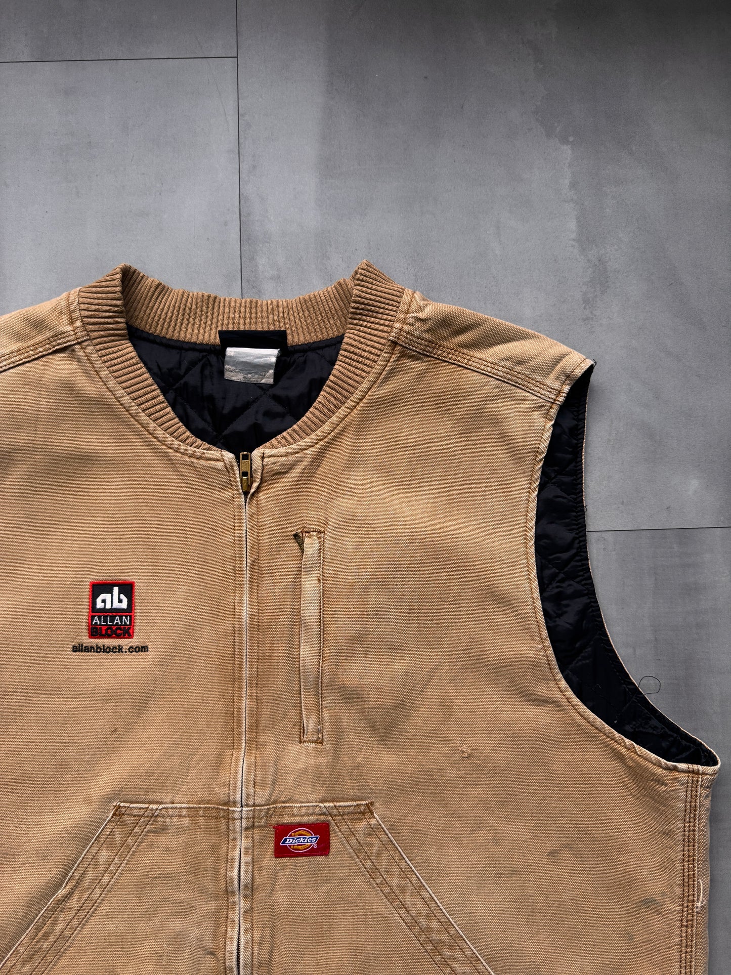 VINTAGE DICKIES TAN WORK GILET - XLARGE