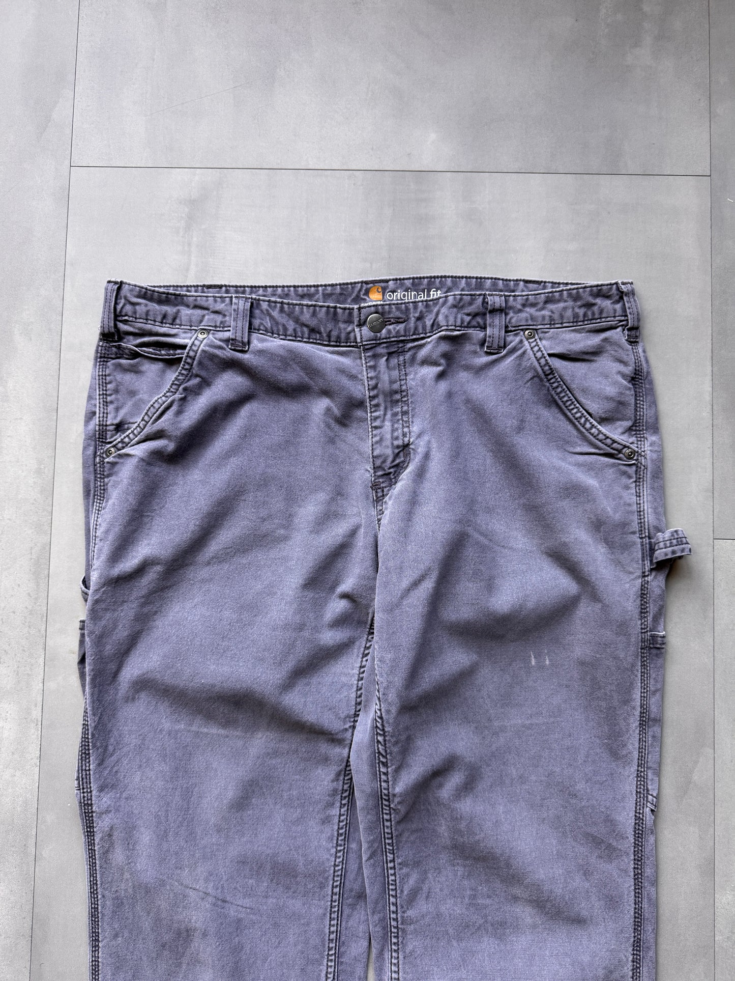 VINTAGE CARHARTT FADED GREY CARPENTER PANTS - 32