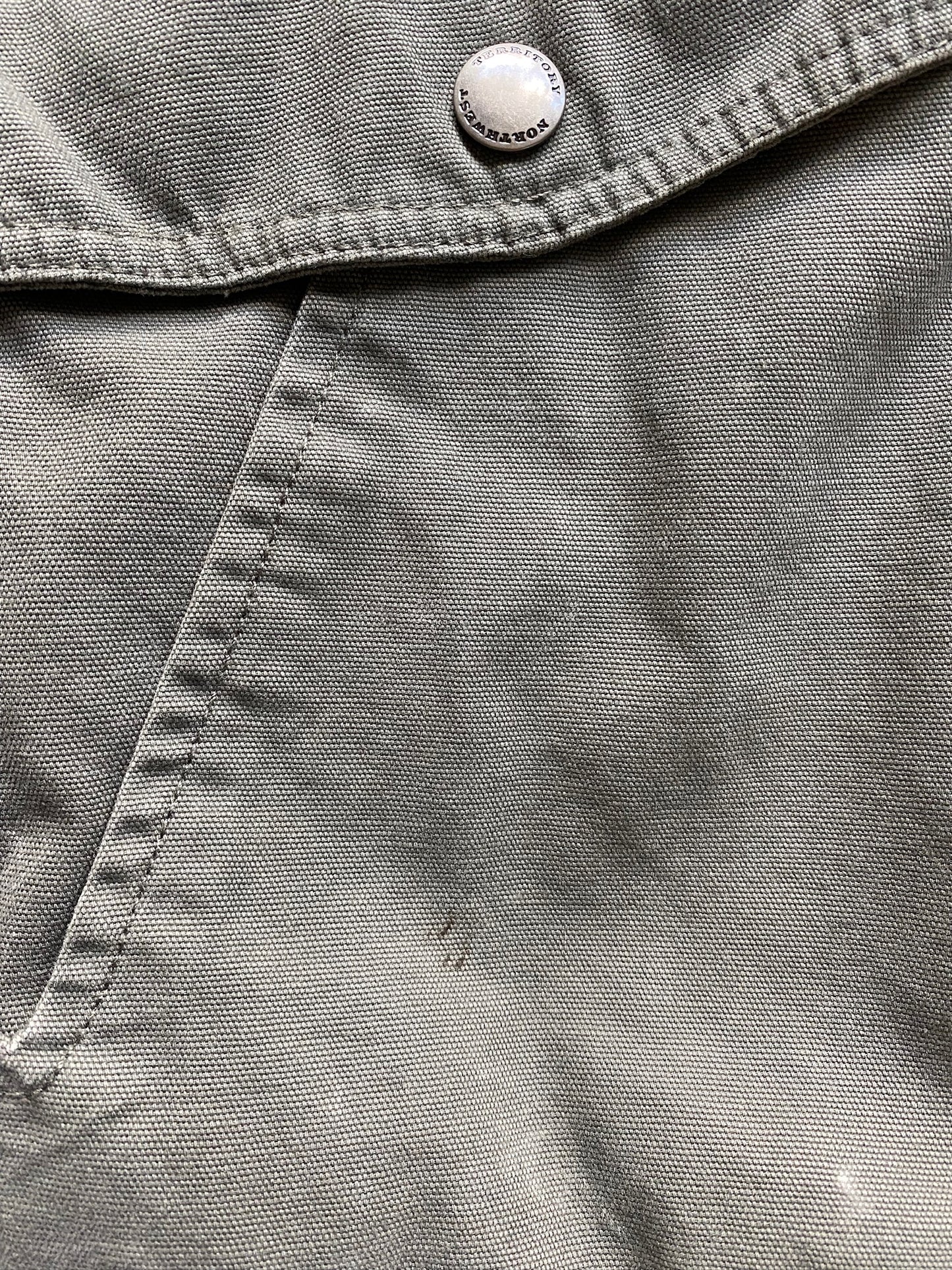 VINTAGE NORTHWESTERN SHERPA LINED GREY/GREEN PARKA JACKET - XXL