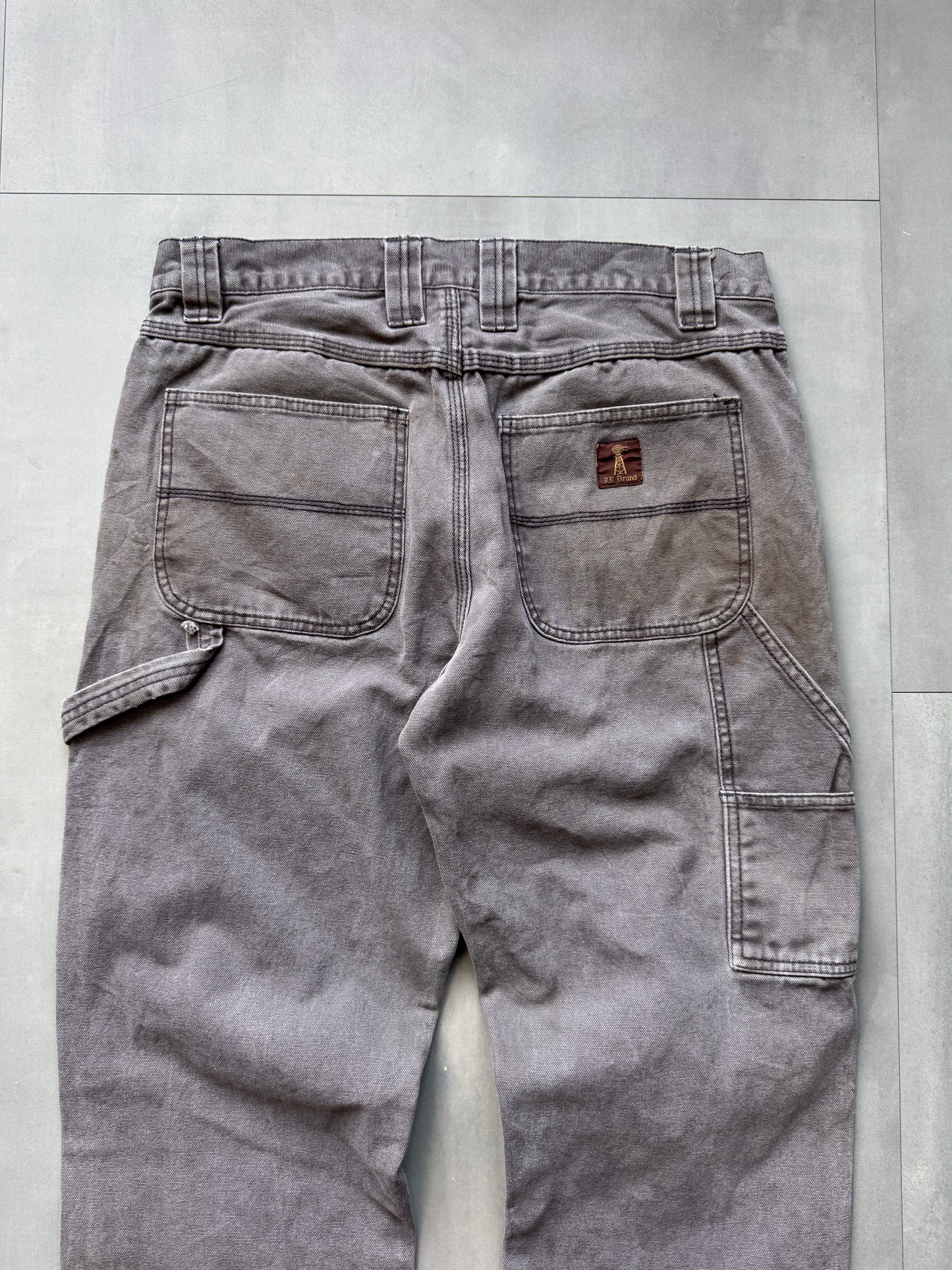 VINTAGE RK BRAND FADED GREY CARPENTER PANTS - 32