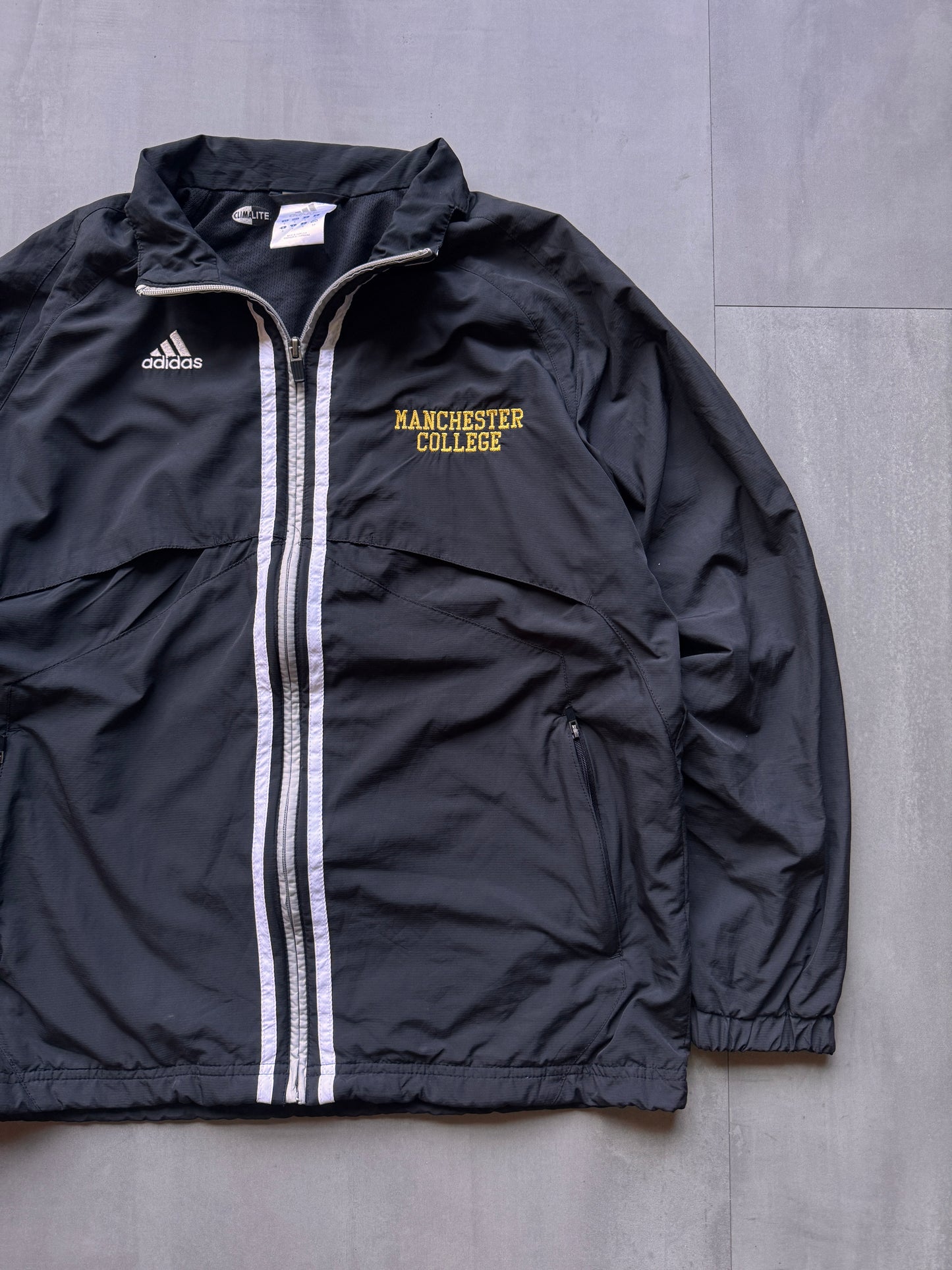 VINTAGE ADIDAS 'MANCHESTER COLLEGE' TRACK JACKET - M