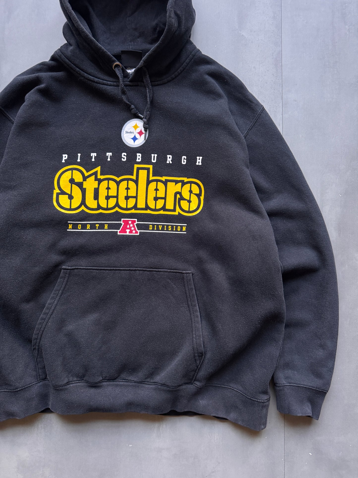 VINTAGE NFL PITTSBURGH STEELERS BLACK HOODIE - XL