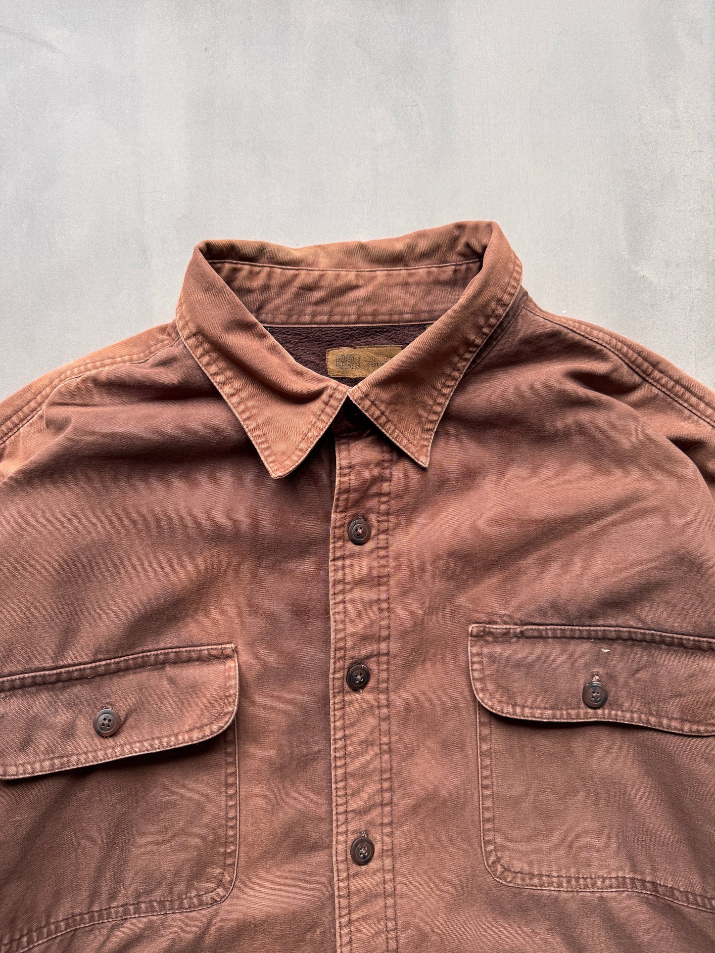 VINTAGE FLEECE LINED BROWN WORKWEAR JACKET - XXL
