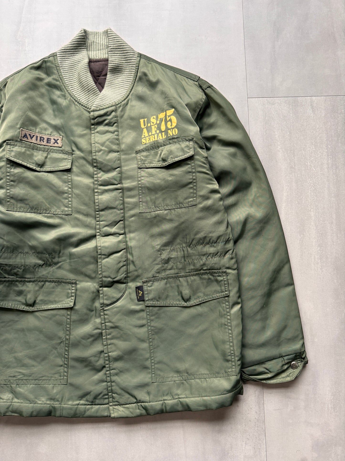 VINTAGE AVIREX LTD. GREEN DOWN JACKET - MEDIUM