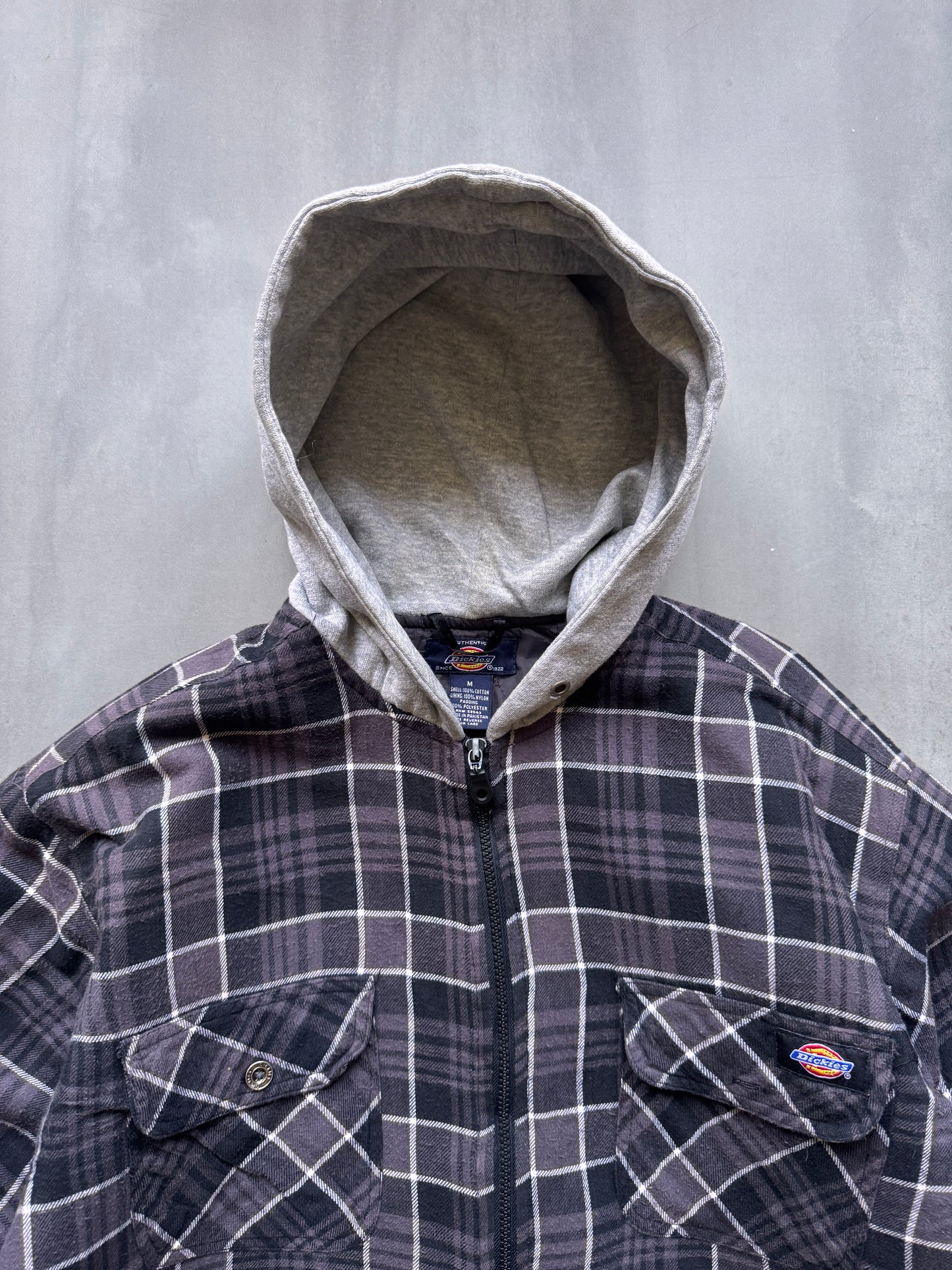 VINTAGE DICKIES BLACK FLANNEL JACKET - M