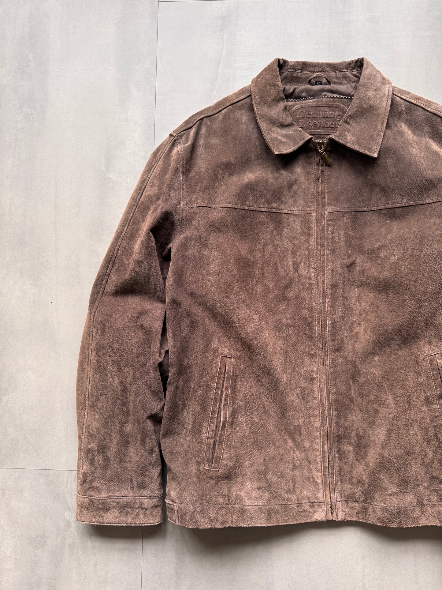 VINTAGE BROWN SUEDE LEATHER JACKET - LARGE