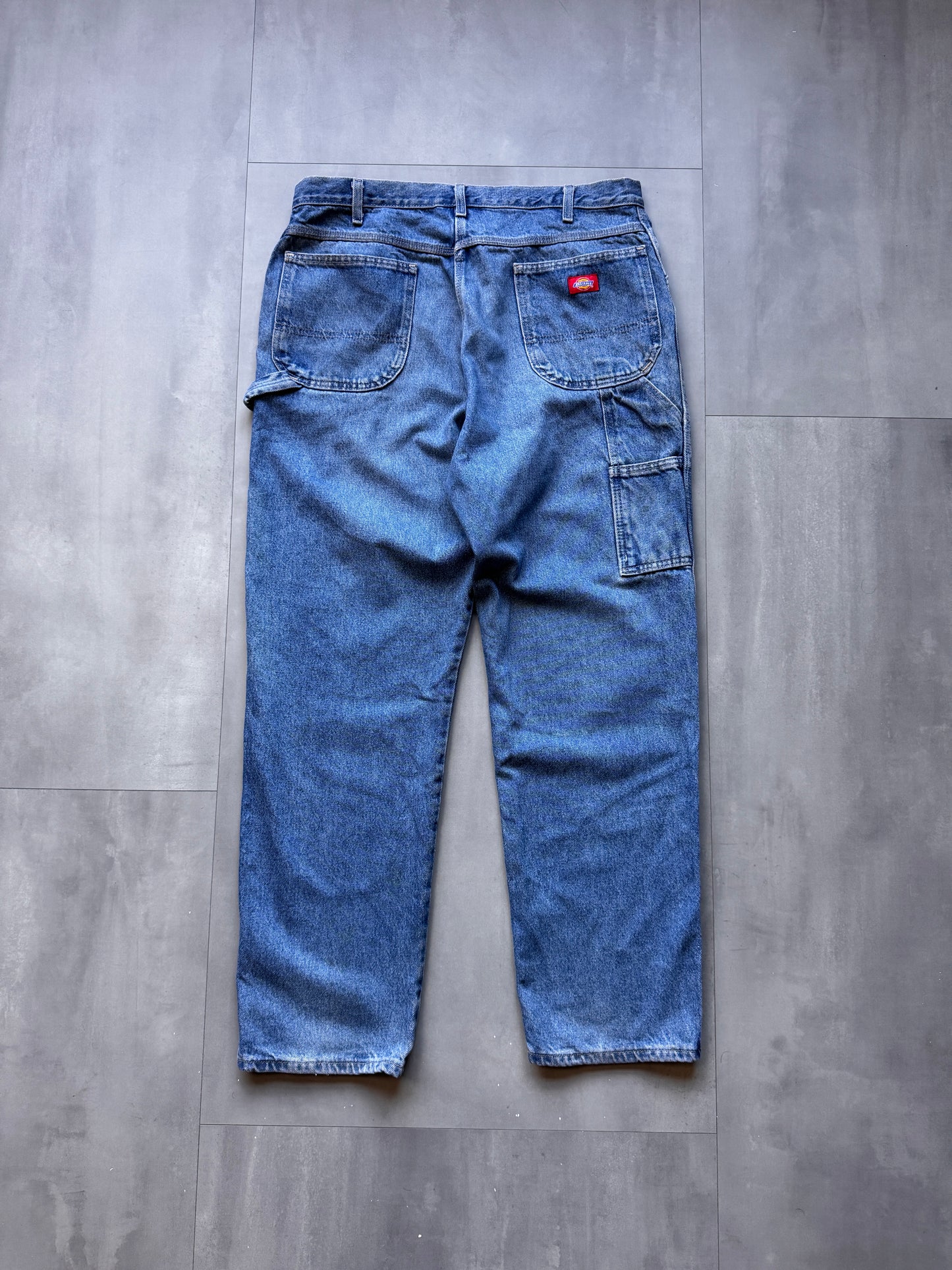 VINTAGE DICKIES LIGHT WASH DENIM CARPENTER PANTS - 34