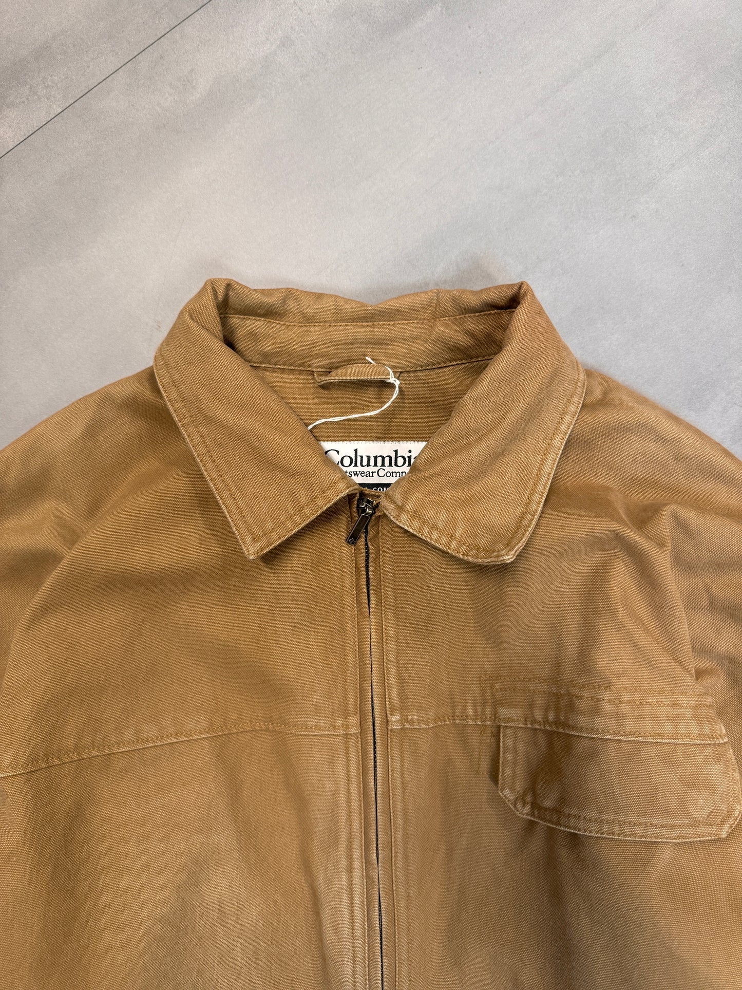 COLUMBIA TAN TRUCKER JACKET - LARGE