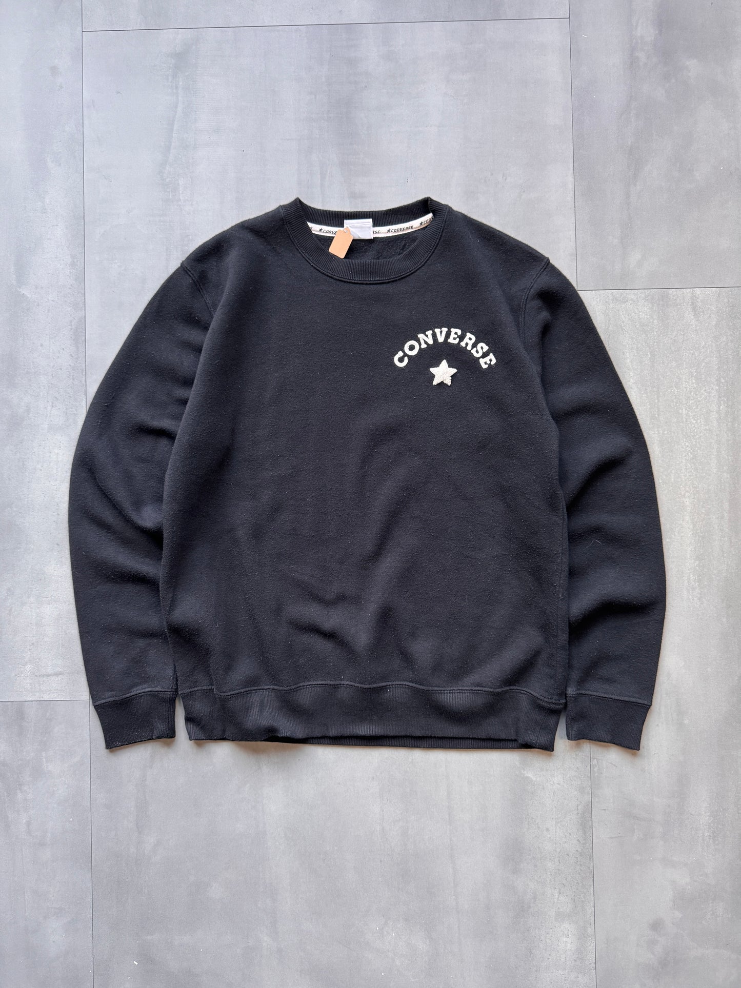 VINTAGE CONVERSE BLACK SWEATER - SMALL