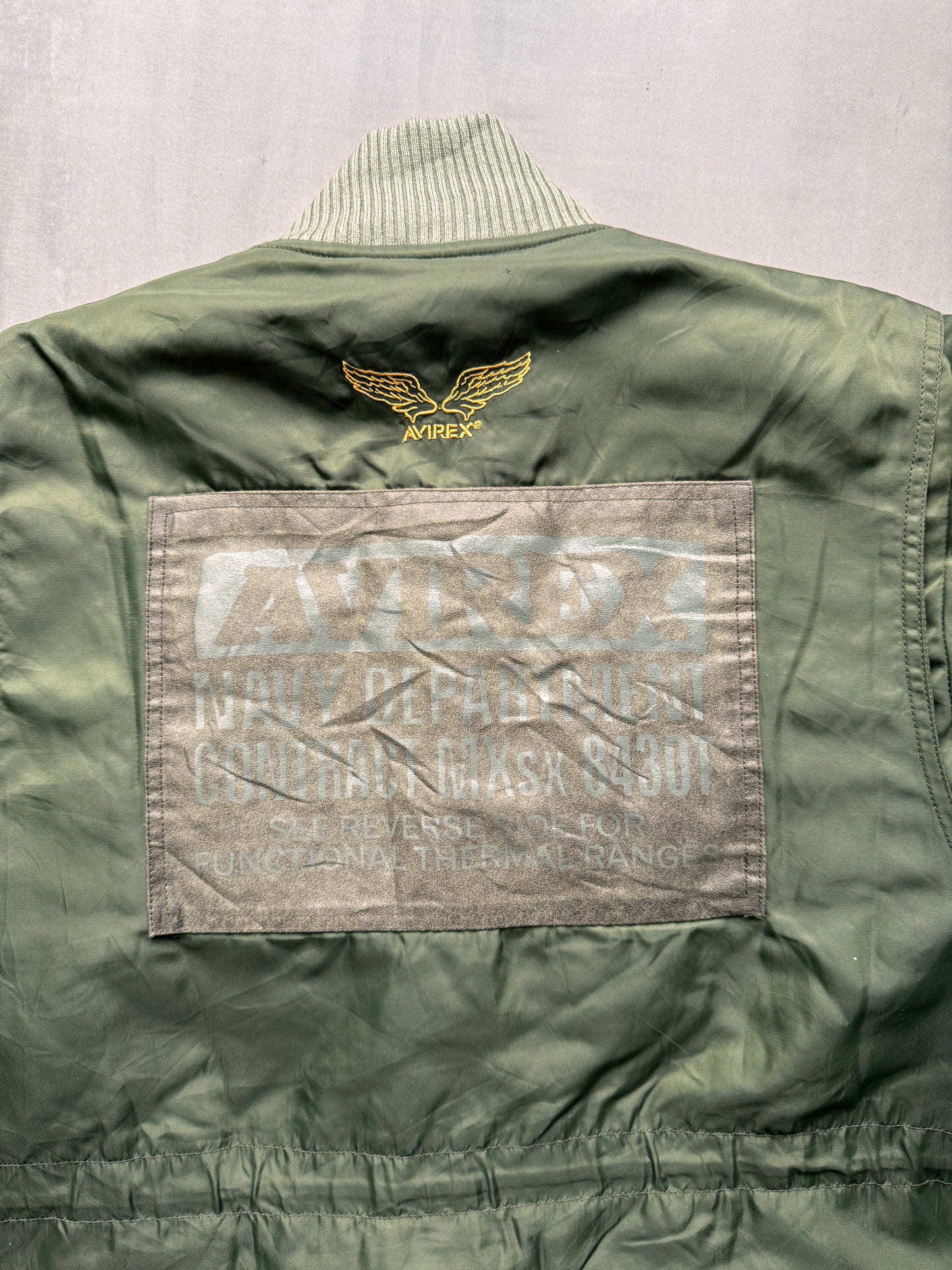 VINTAGE AVIREX LTD. GREEN DOWN JACKET - MEDIUM