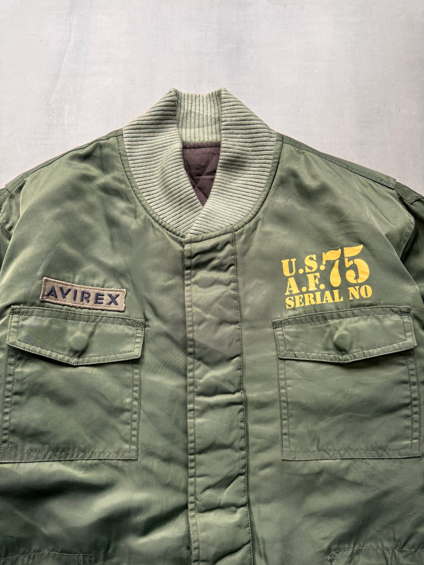 VINTAGE AVIREX LTD. GREEN DOWN JACKET - MEDIUM