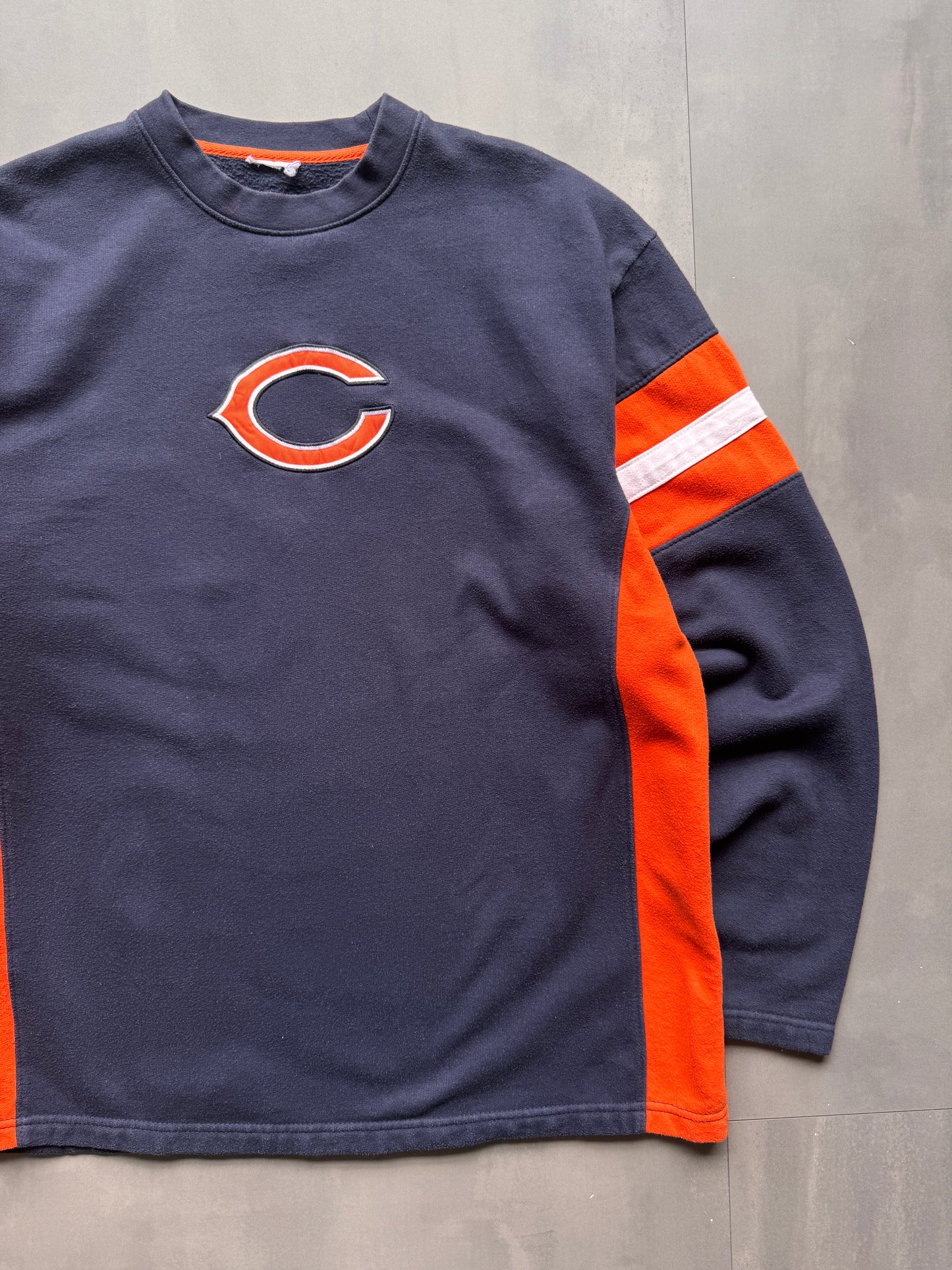 VINTAGE NFL CHICAGO BEARS NAVY/ORANGE SWEATER - L