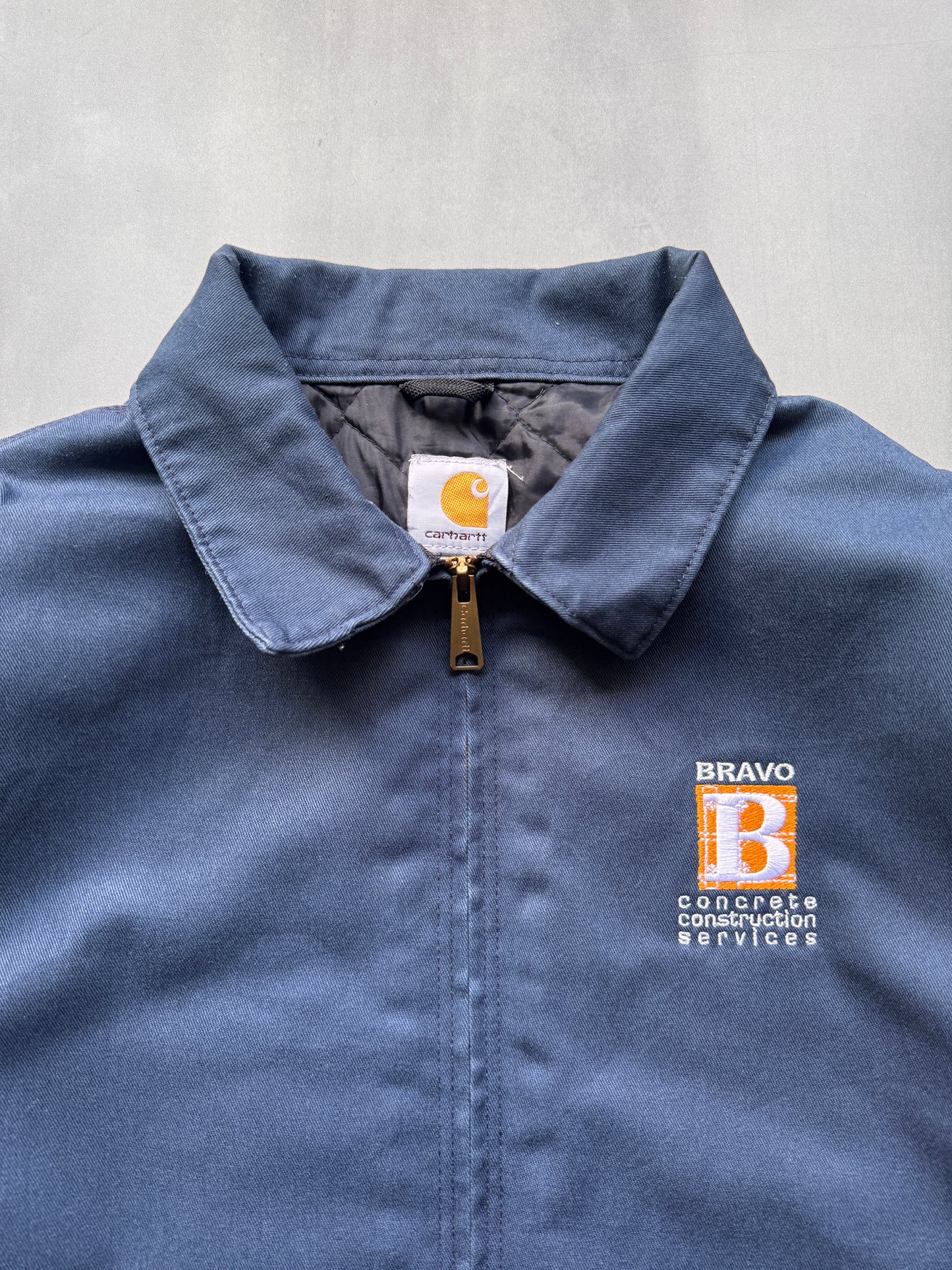 VINTAGE CARHARTT NAVY TWILL JACKET - L