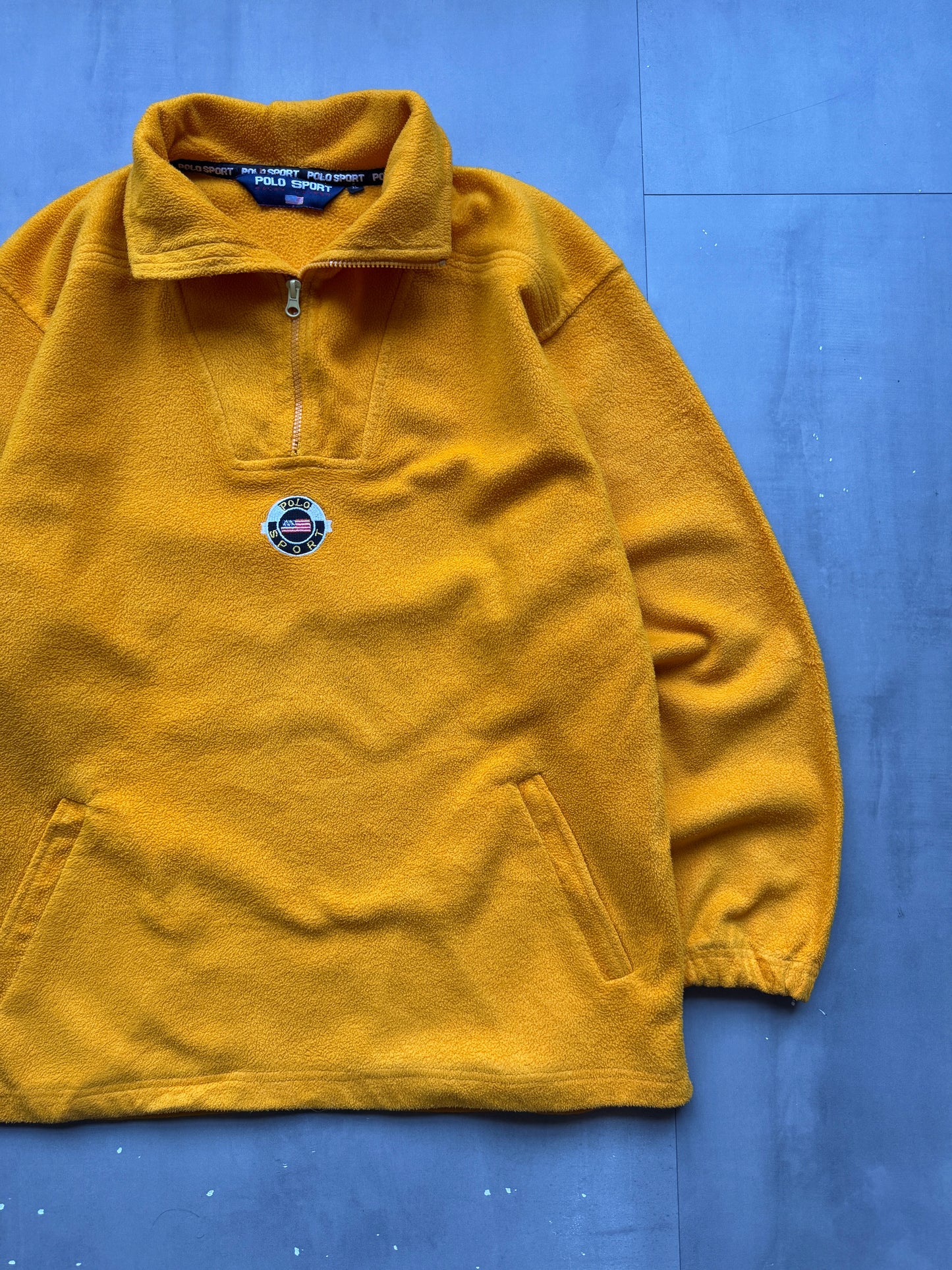 VINTAGE RALPH LAUREN POLO SPORT YELLOW FLEECE SWEATER - XL