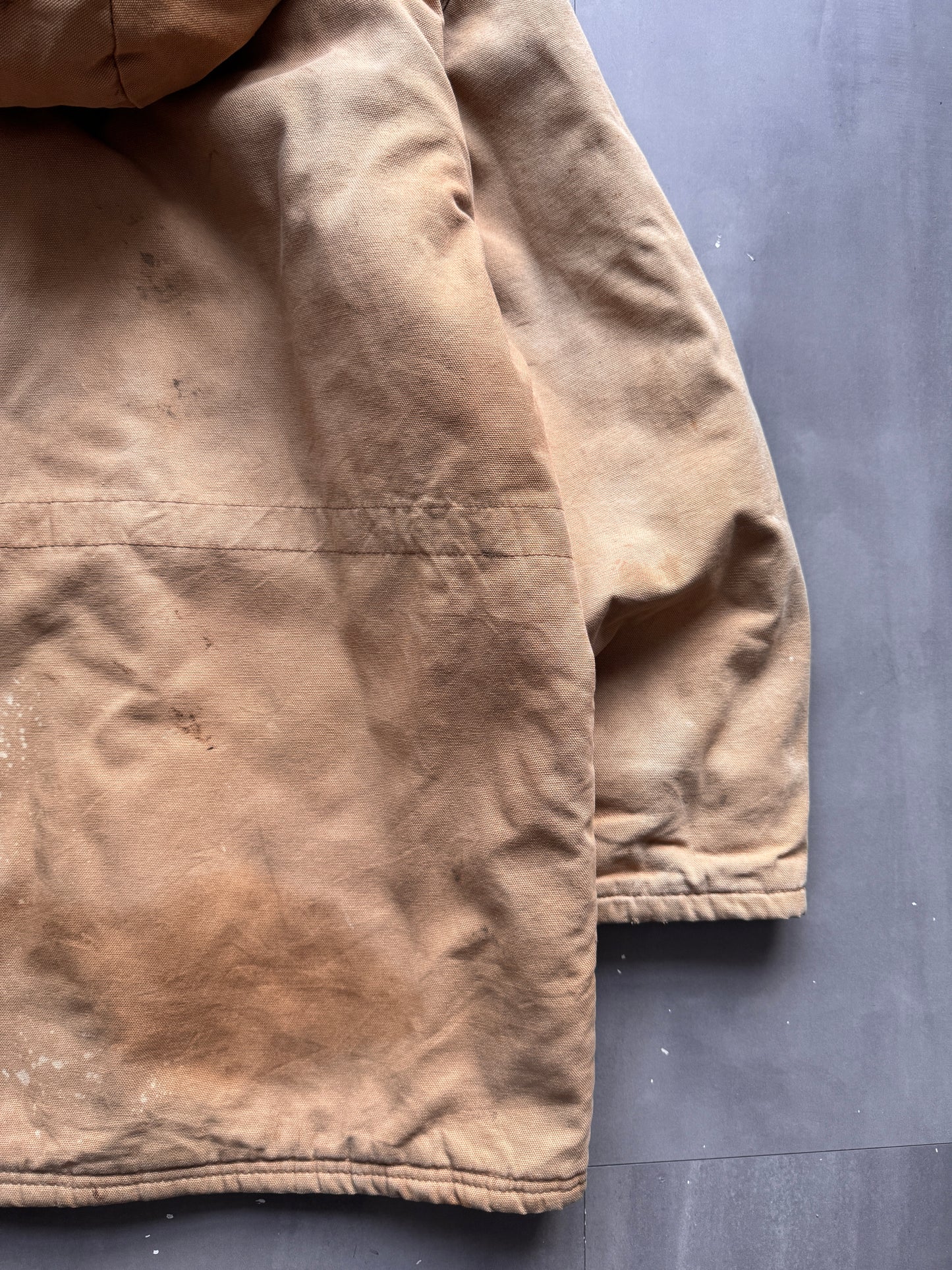 VINTAGE WORK KING TAN HOODED WORK JACKET - M