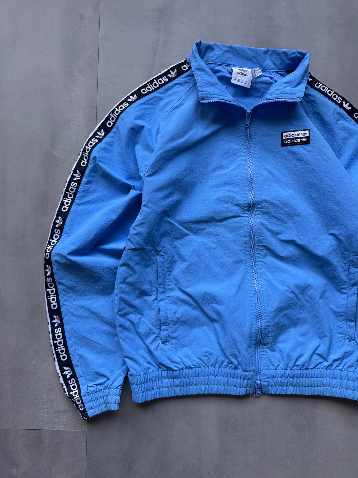VINTAGE ADIDAS LIGHT BLUE TRACK JACKET - S