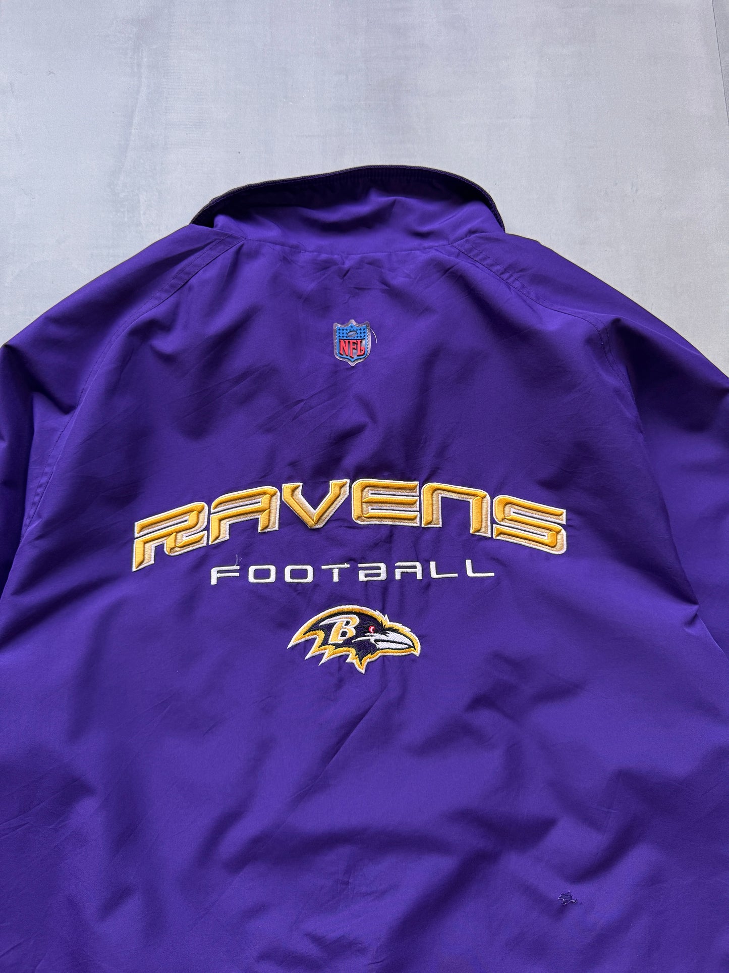 VINTAGE NFL REEBOK BALTIMORE RAVENS PURPLE TRACK JACKET - L