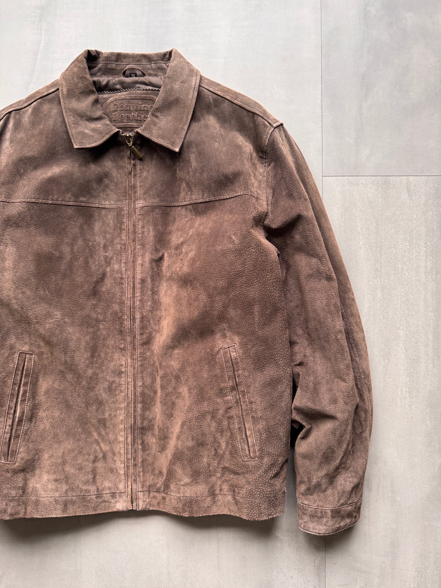 VINTAGE BROWN SUEDE LEATHER JACKET - LARGE