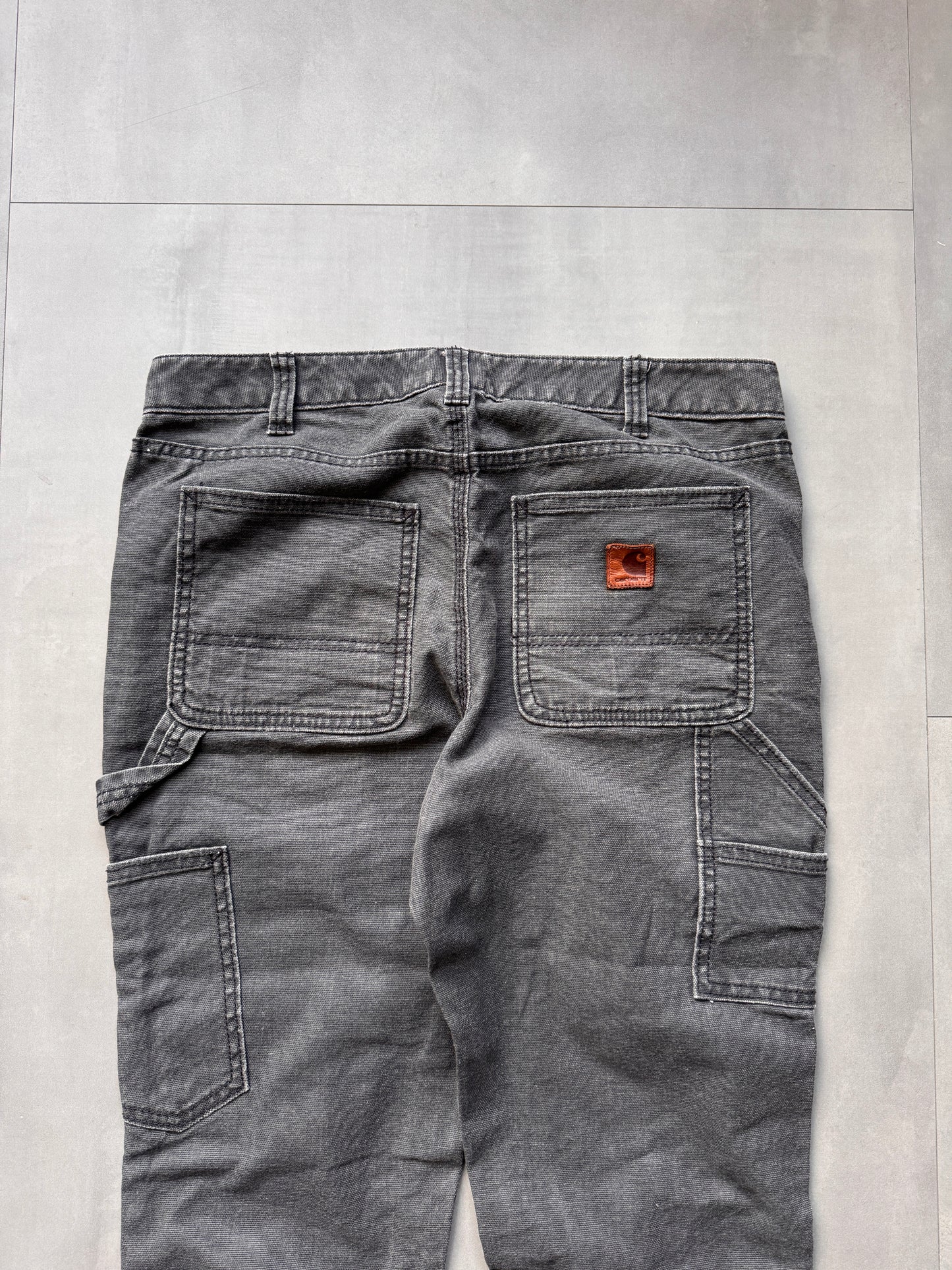 VINTAGE CARHARTT DOUBLE KNEE GREY CARPENTER PANTS - 30