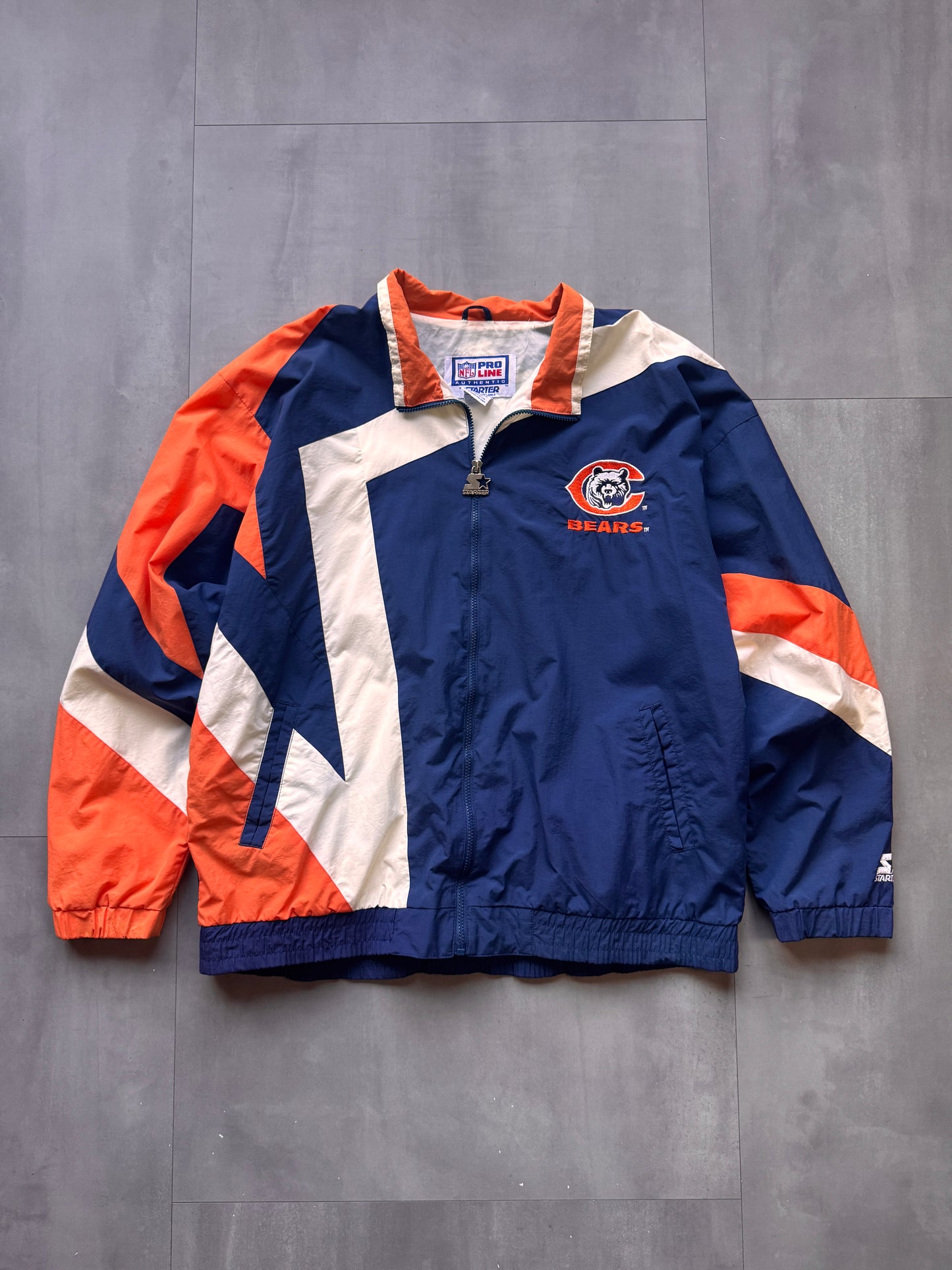 VINTAGE NFL STARTER CHICAGO BEARS TRACK JACKET - XL