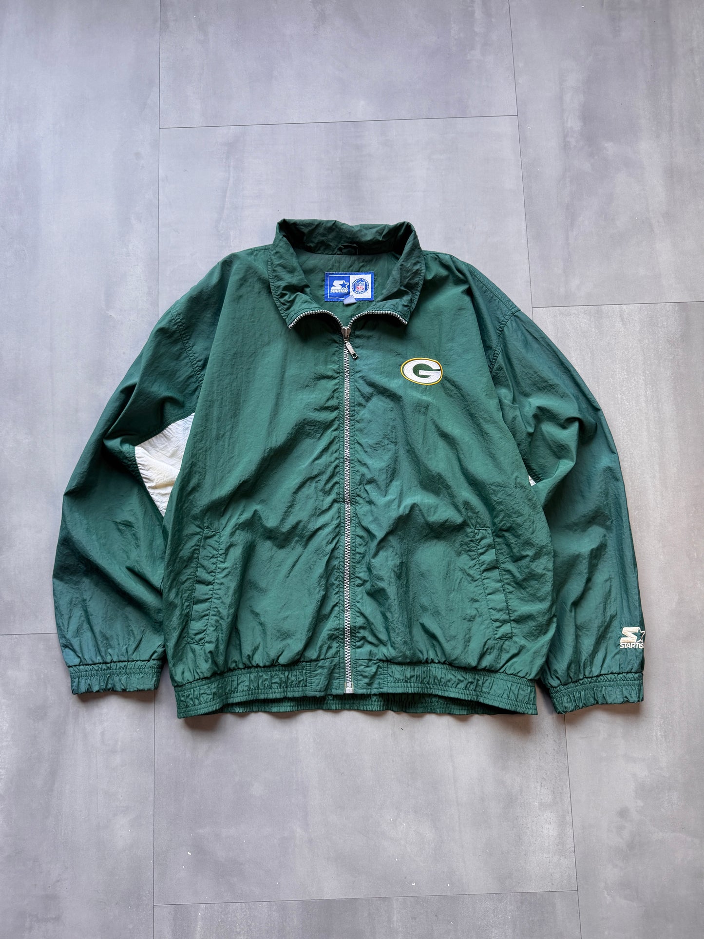 VINTAGE NFL STARTER GREEN BAY PACKERS TRACK JACKET - XL