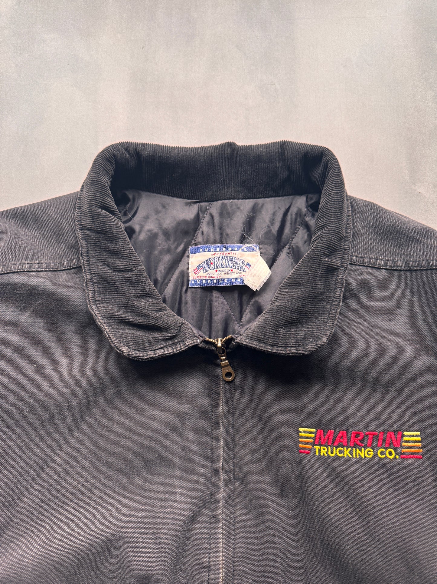 VINTAGE DUNBROOKE FADED BLACK SANTA FE JACKET - XL